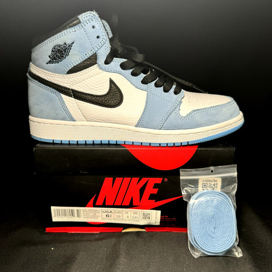 Air Jordan 1 Retro High OG GS University Blue Kids Shoes - Size 6.5