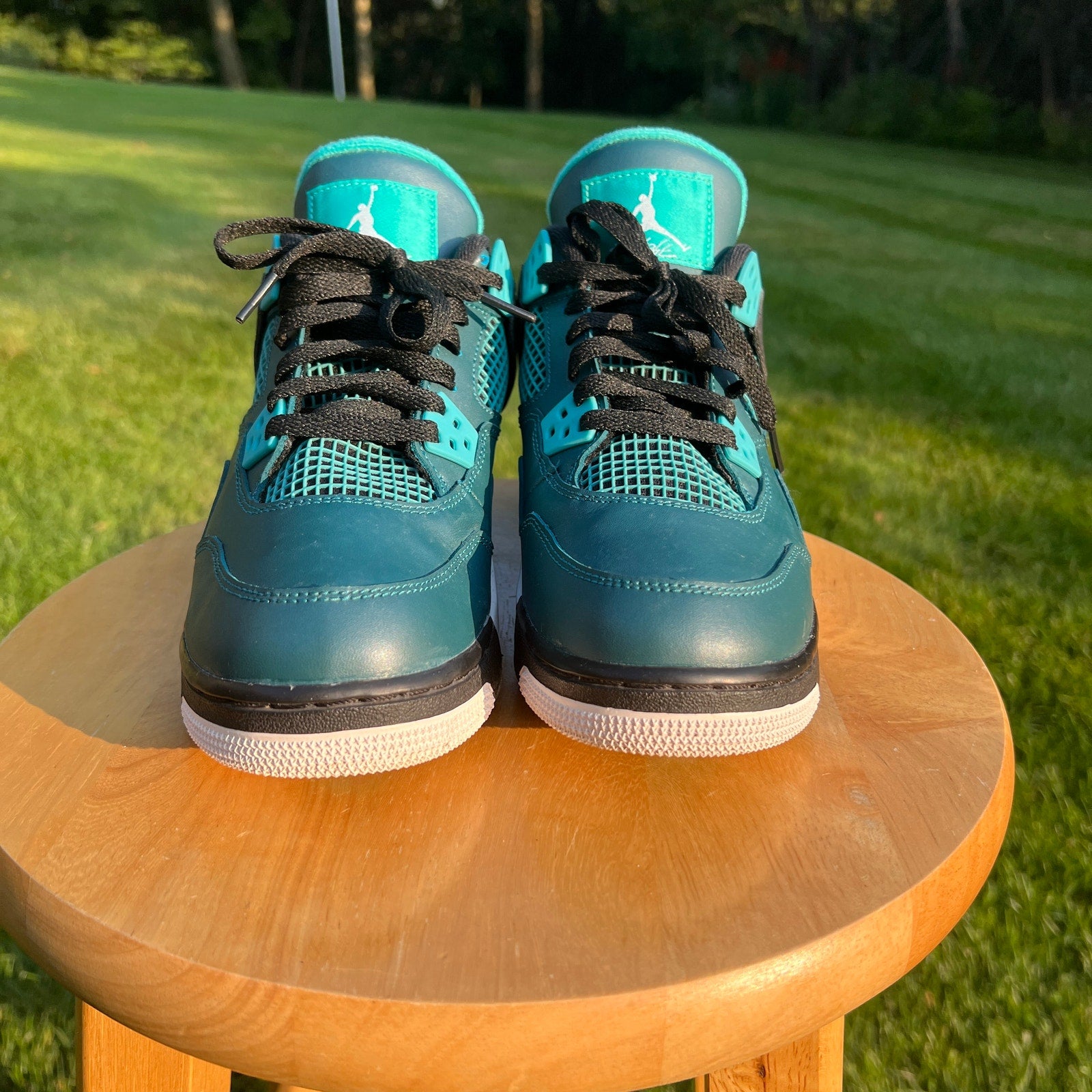 Air Jordan 4 Retro BG Teal Kids Shoes - Size 7