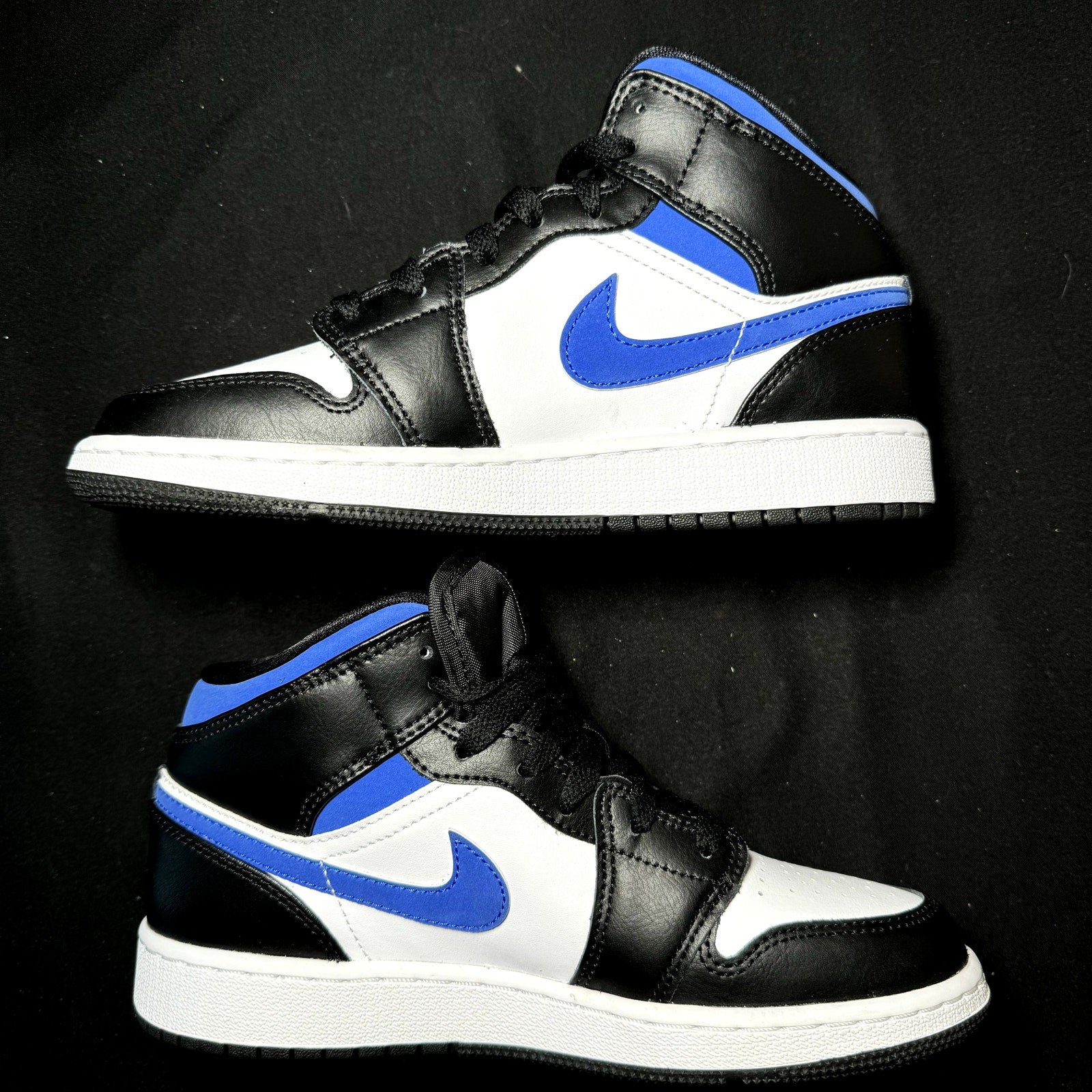 Air Jordan 1 Mid GS Racer Blue Kids Shoes - Size 5