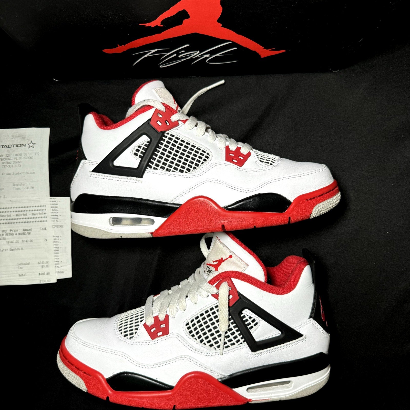 Air Jordan 4 Retro OG GS Fire Red 2020 Kids Shoes - Size 7