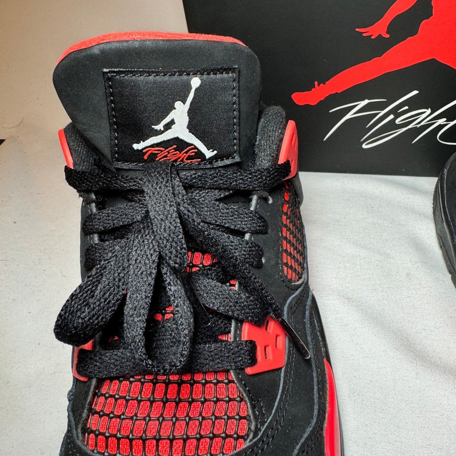 Air Jordan 4 Retro GS Red Thunder Kids Shoes - Size 6.5