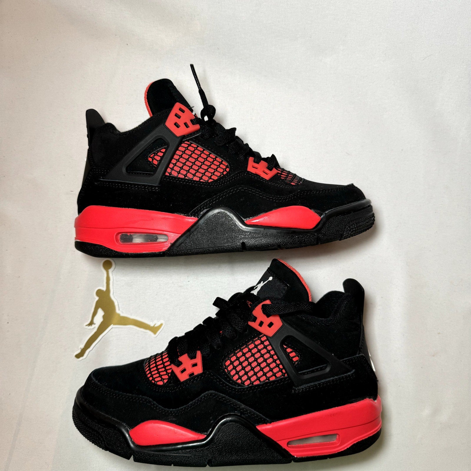 Air Jordan 4 Retro GS Red Thunder Kids Shoes - Size 4