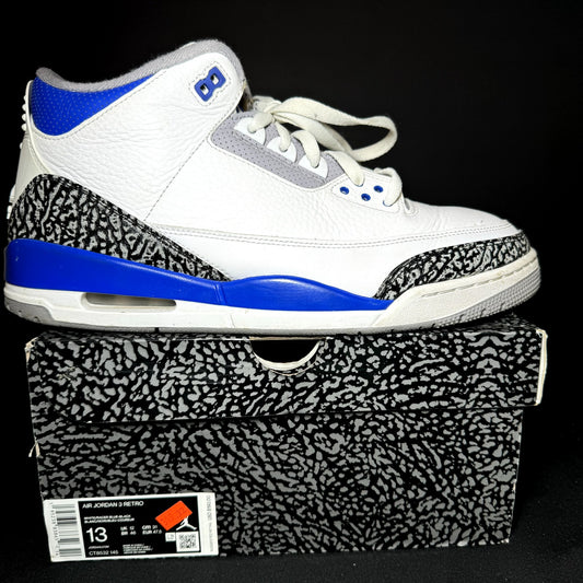 Air Jordan 3 Retro Racer Blue Men's Shoes - Size 13