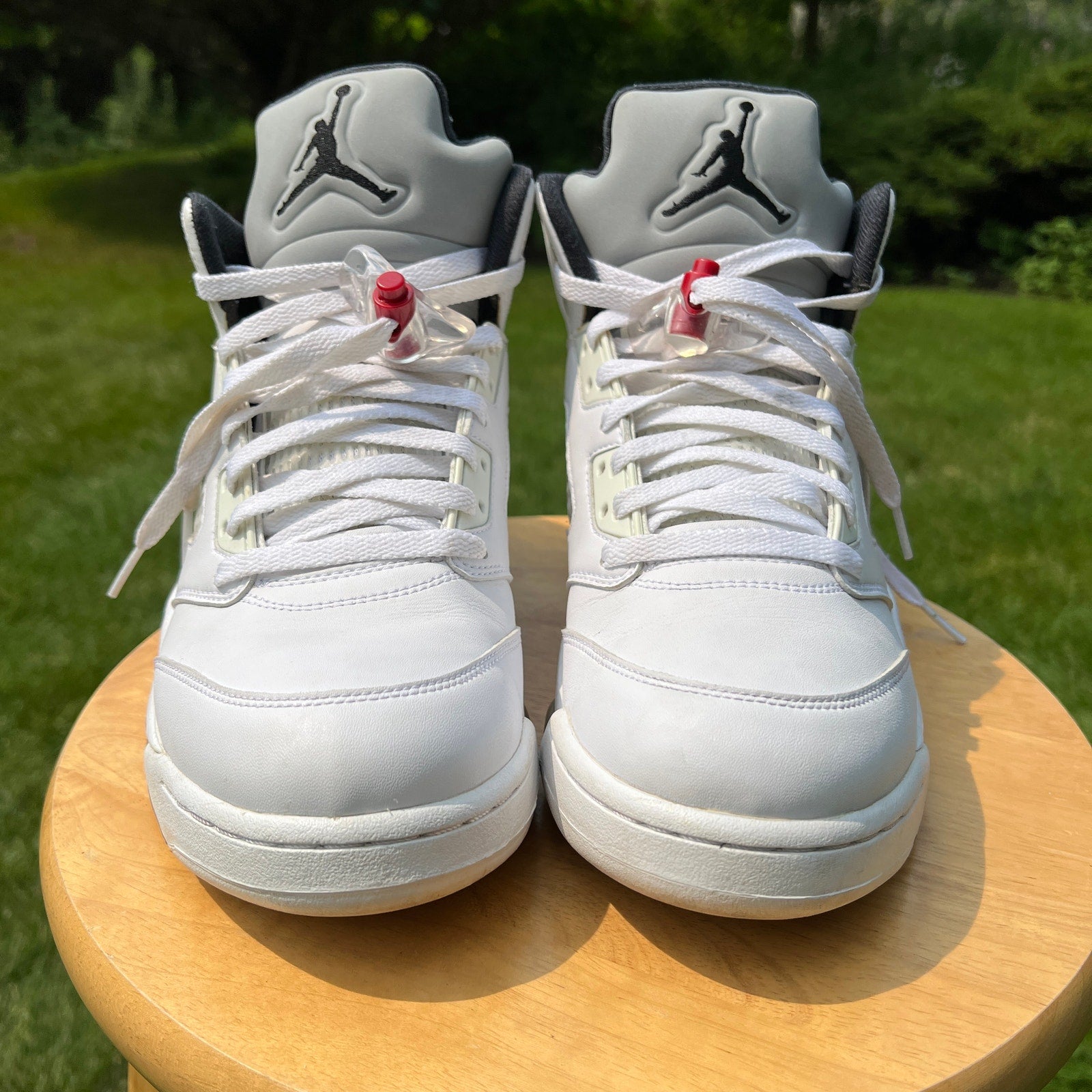 Supreme x Air Jordan 5 Retro White Men's Shoes - Size 10.5