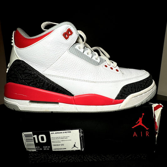 Air Jordan 3 Retro Fire Red 2013 Men's Shoes - Size 10