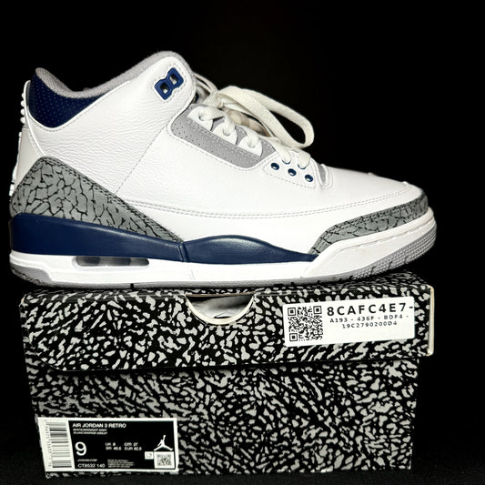 Air Jordan 3 Retro Midnight Navy Men's Shoes - Size 9