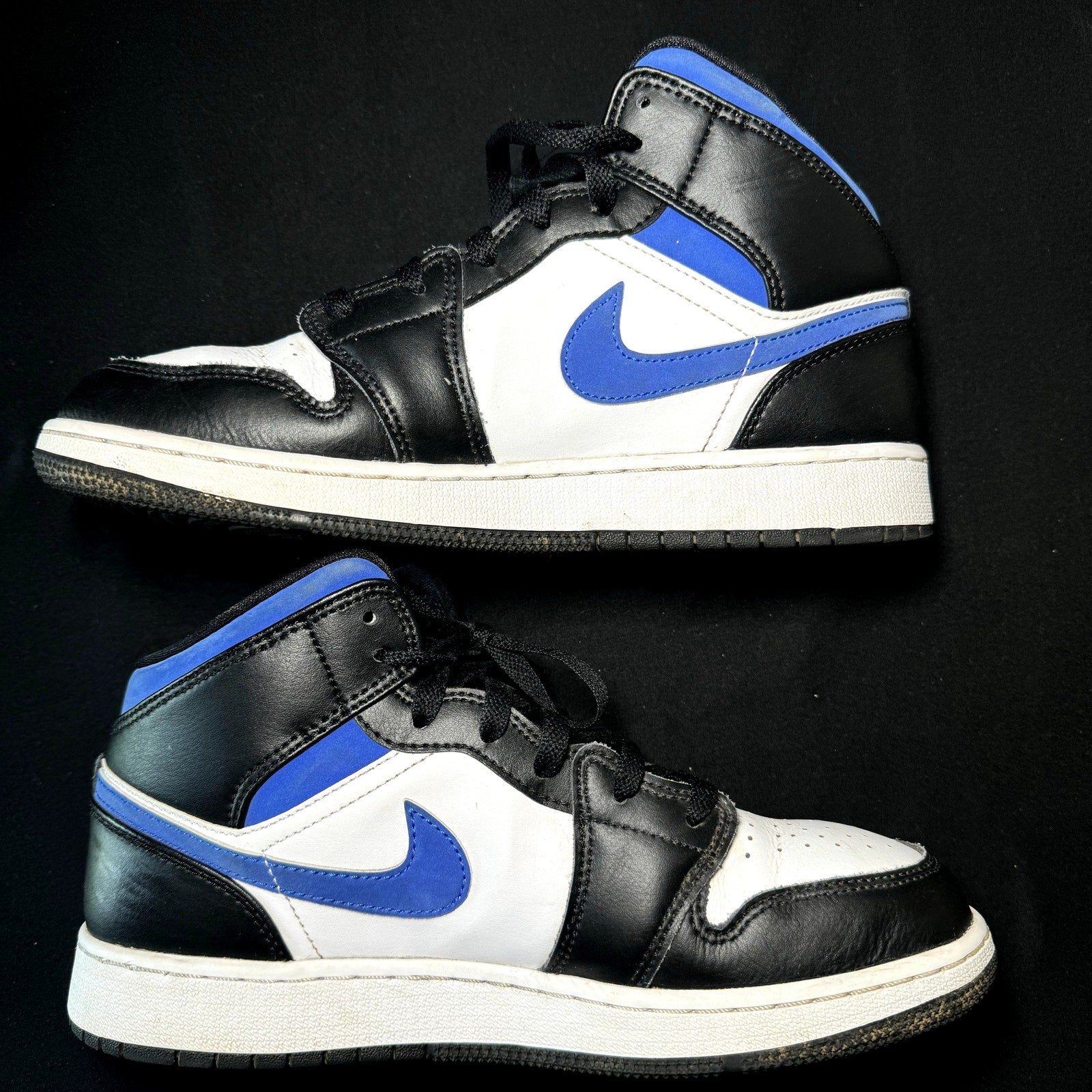 Air Jordan 1 Mid GS Racer Blue Kids Shoes - Size 7