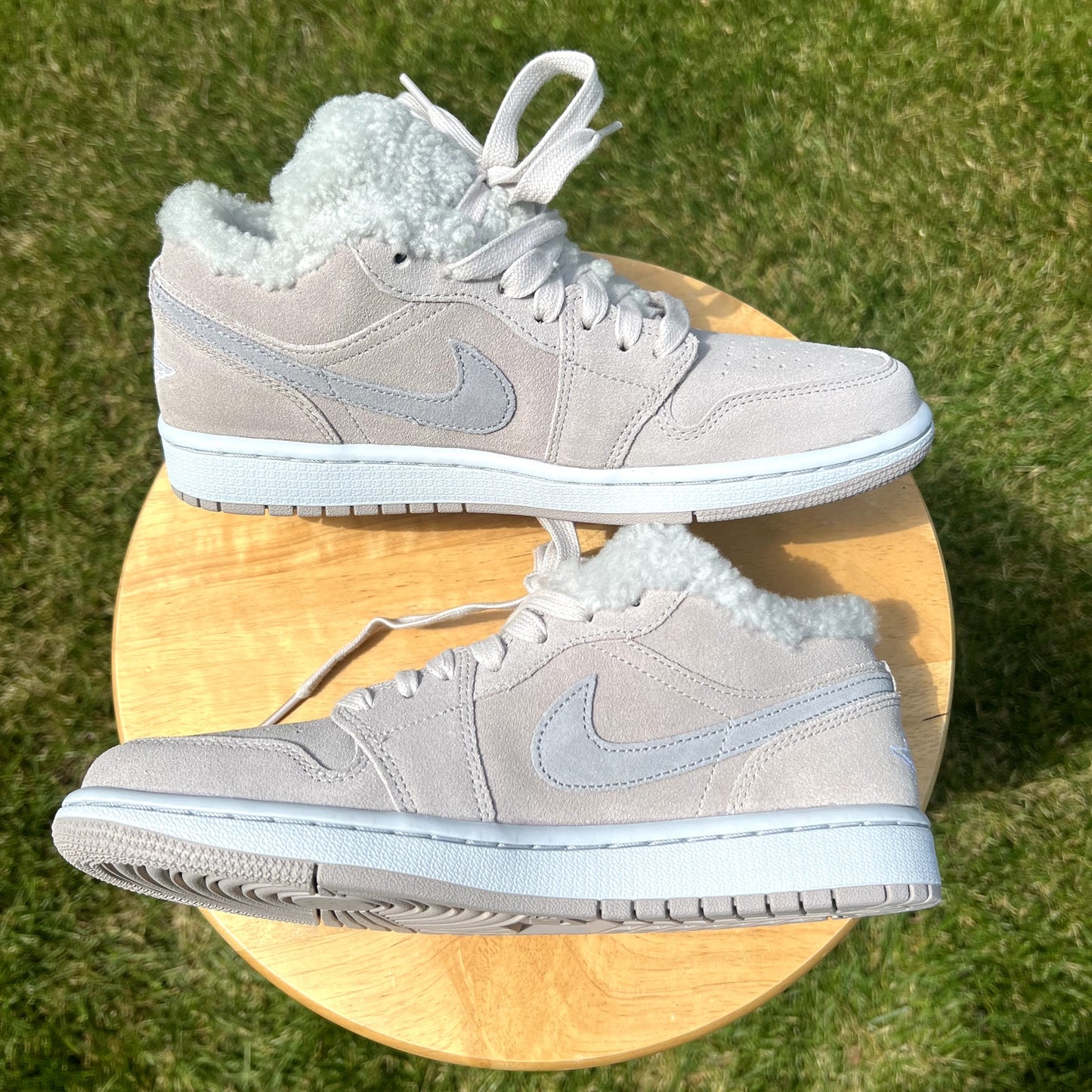 Wmns Air Jordan 1 Low SE Sherpa Fleece Women's Shoes - Size 8.5