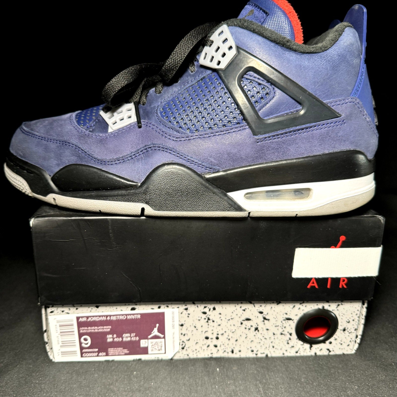 Air Jordan 4 Retro Winter Loyal Blue 2019 Men's Shoes  - Size 9