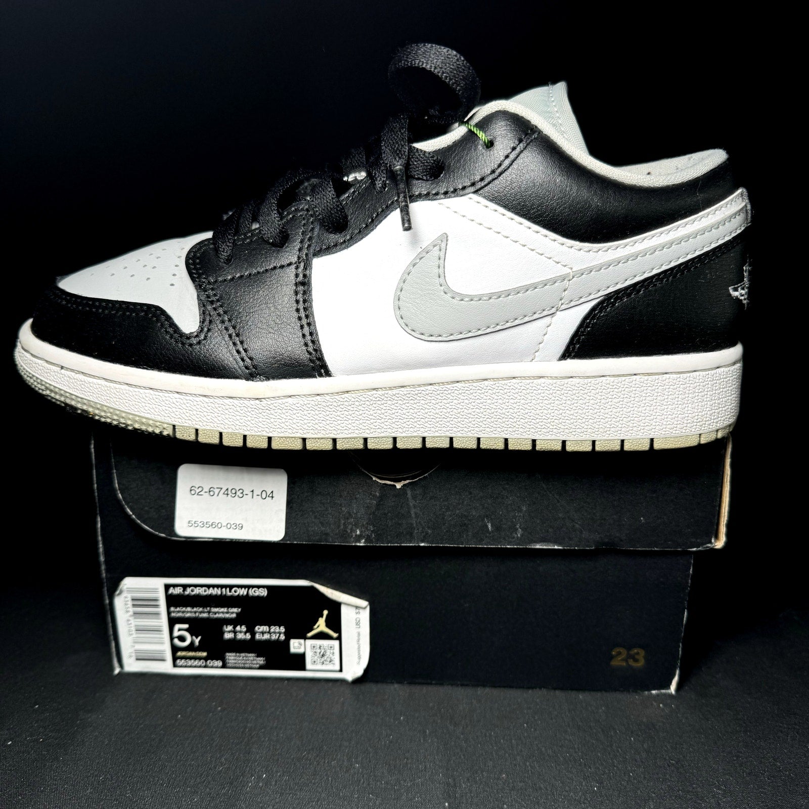 Air Jordan 1 Low GS Smoke Grey 2020 Kids Shoes - Size 5