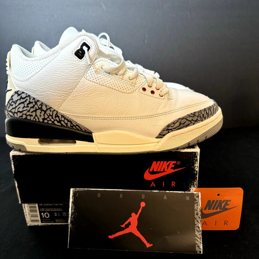 Air Jordan 3 Retro White Cement Reimagined Men's Shoes - Size 10