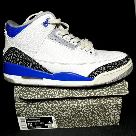 Air Jordan 3 Retro Racer Blue Men's Shoes - Size 12