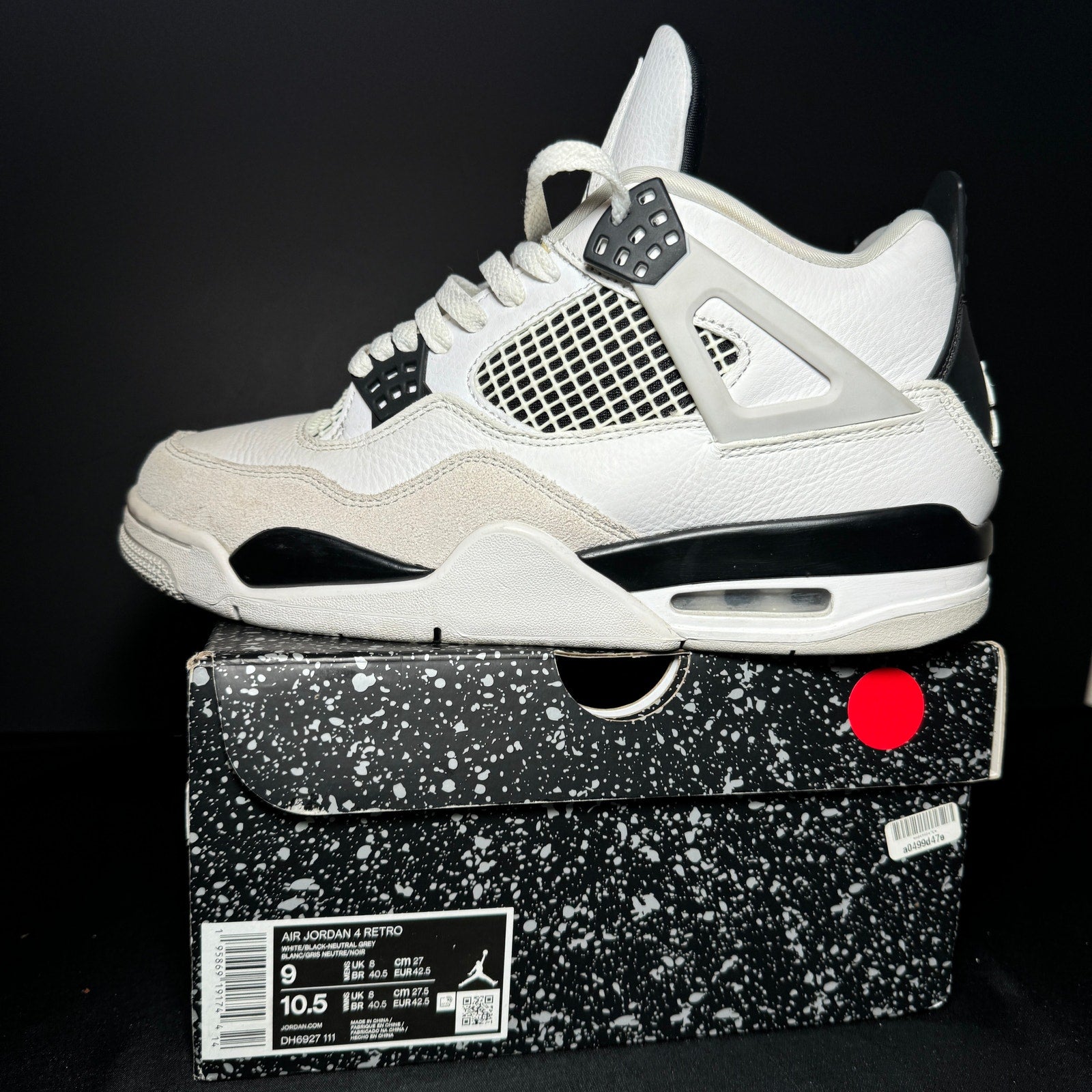 Air Jordan 4 Retro Military Black Men's Shoes - Size 9