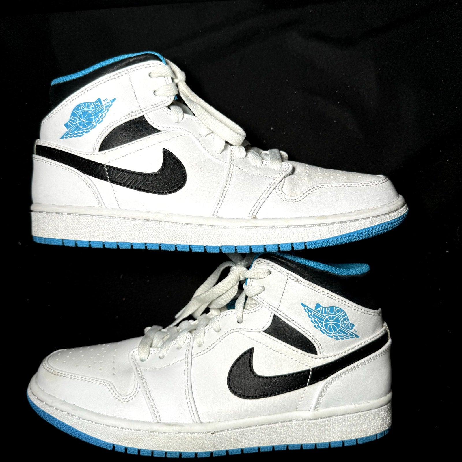 Air Jordan 1 Mid Laser Blue Men's Shoes - Size 7.5