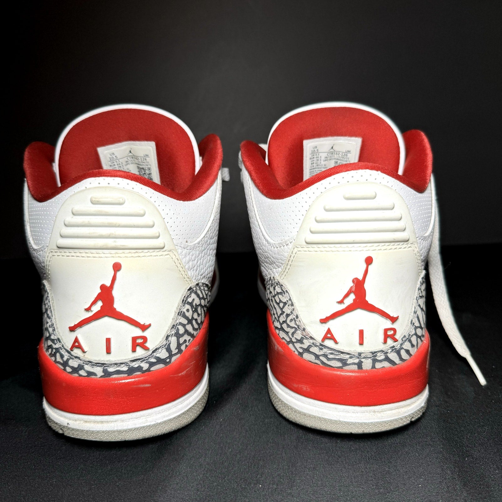 Air Jordan 3 Retro Cardinal Red Men's Shoes - Size 10.5