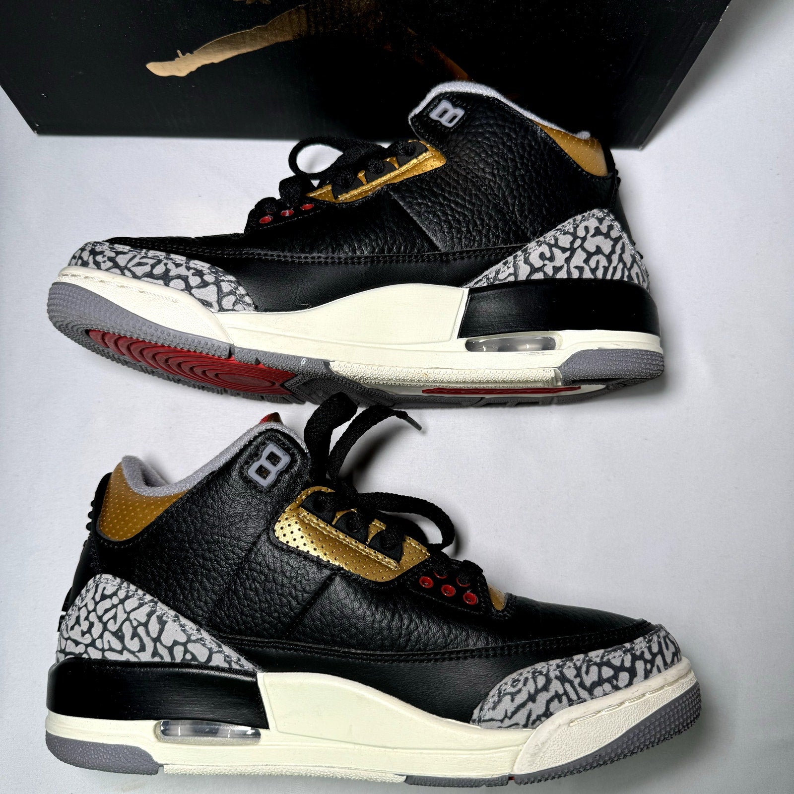 Air Jordan 3 Retro Black Gold 2022 Women's Shoes  - Size 7.5