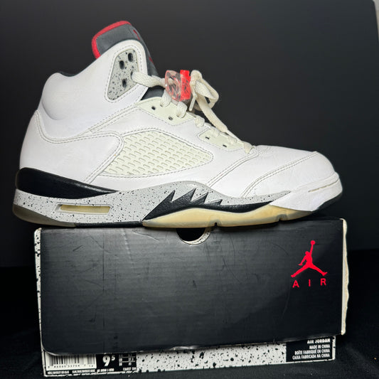 Air Jordan 5 Retro White Cement Men's Shoes - Size 9.5