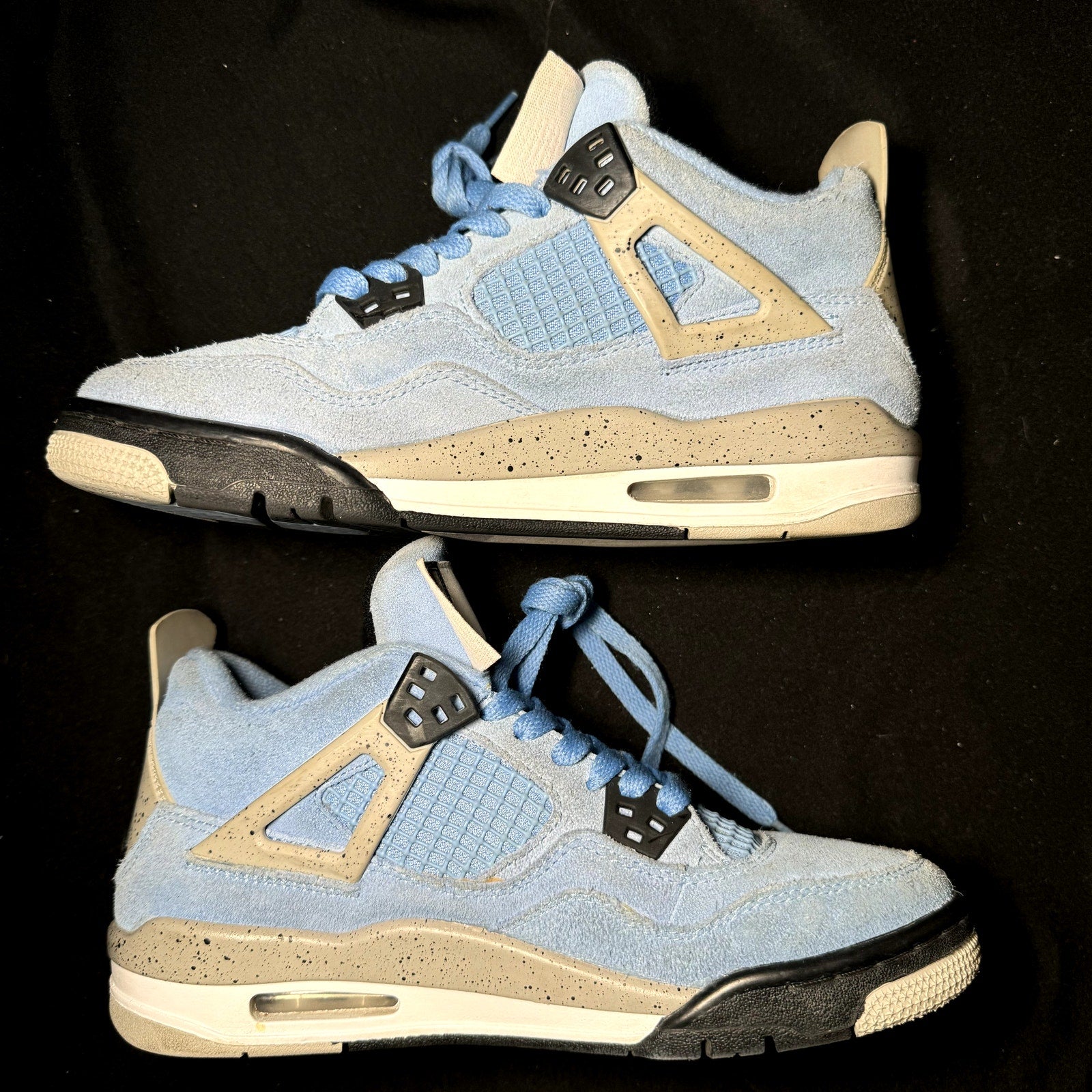 Air Jordan 4 Retro GS University Blue Kids Shoes - Size 5.5