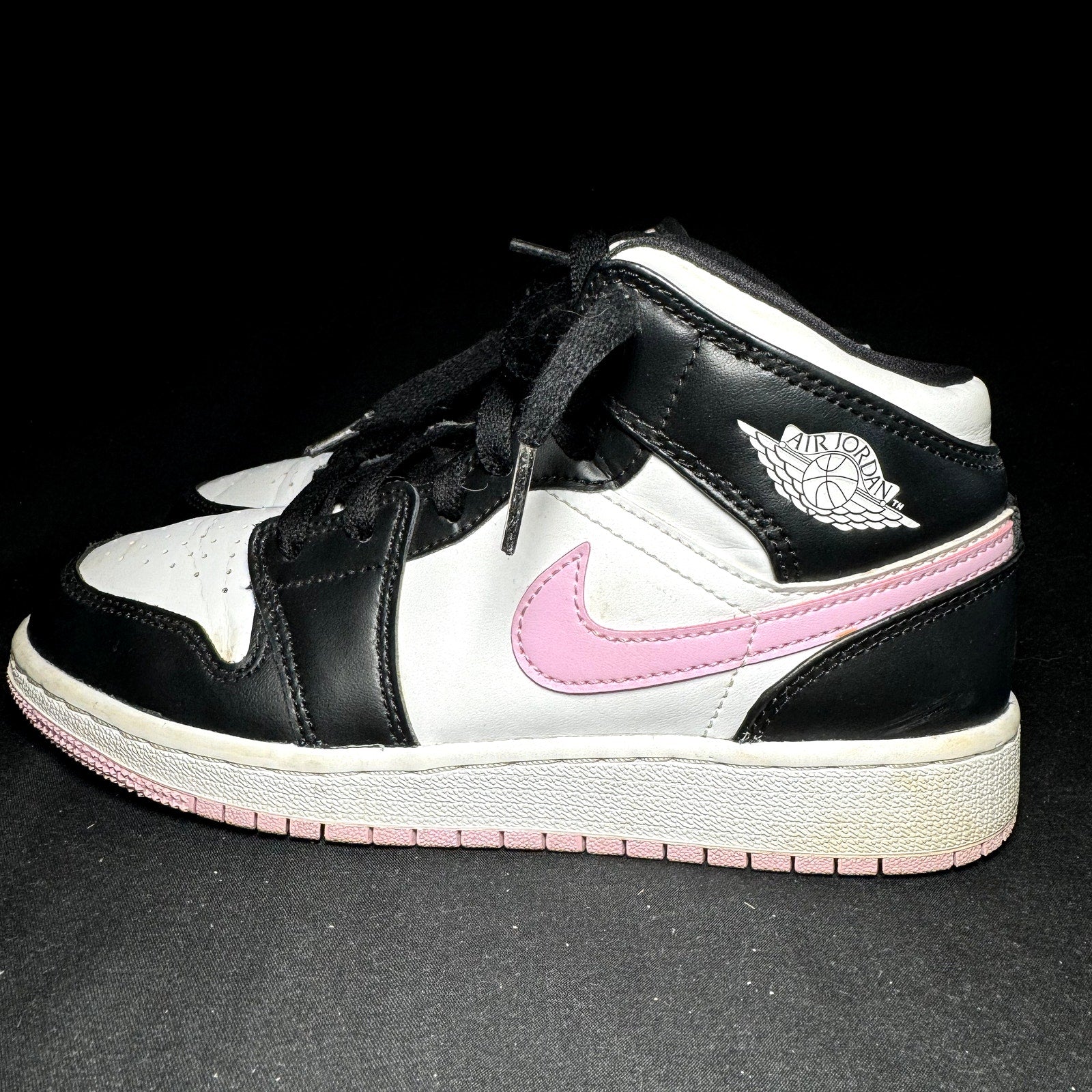 Air Jordan 1 Mid GS White Light Arctic Pink Kids Shoes - Size 4