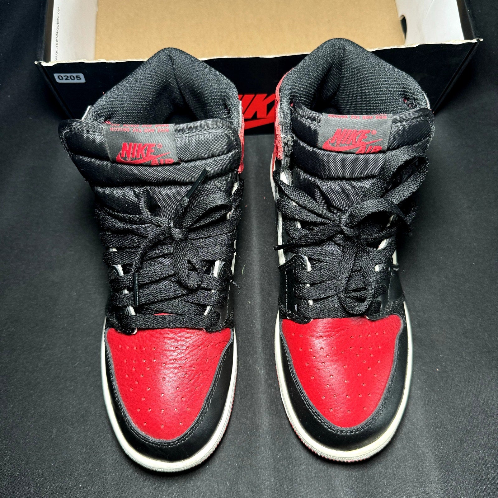 Air Jordan 1 OG BG Bred Toe 2018 Kids Shoes - Size 6