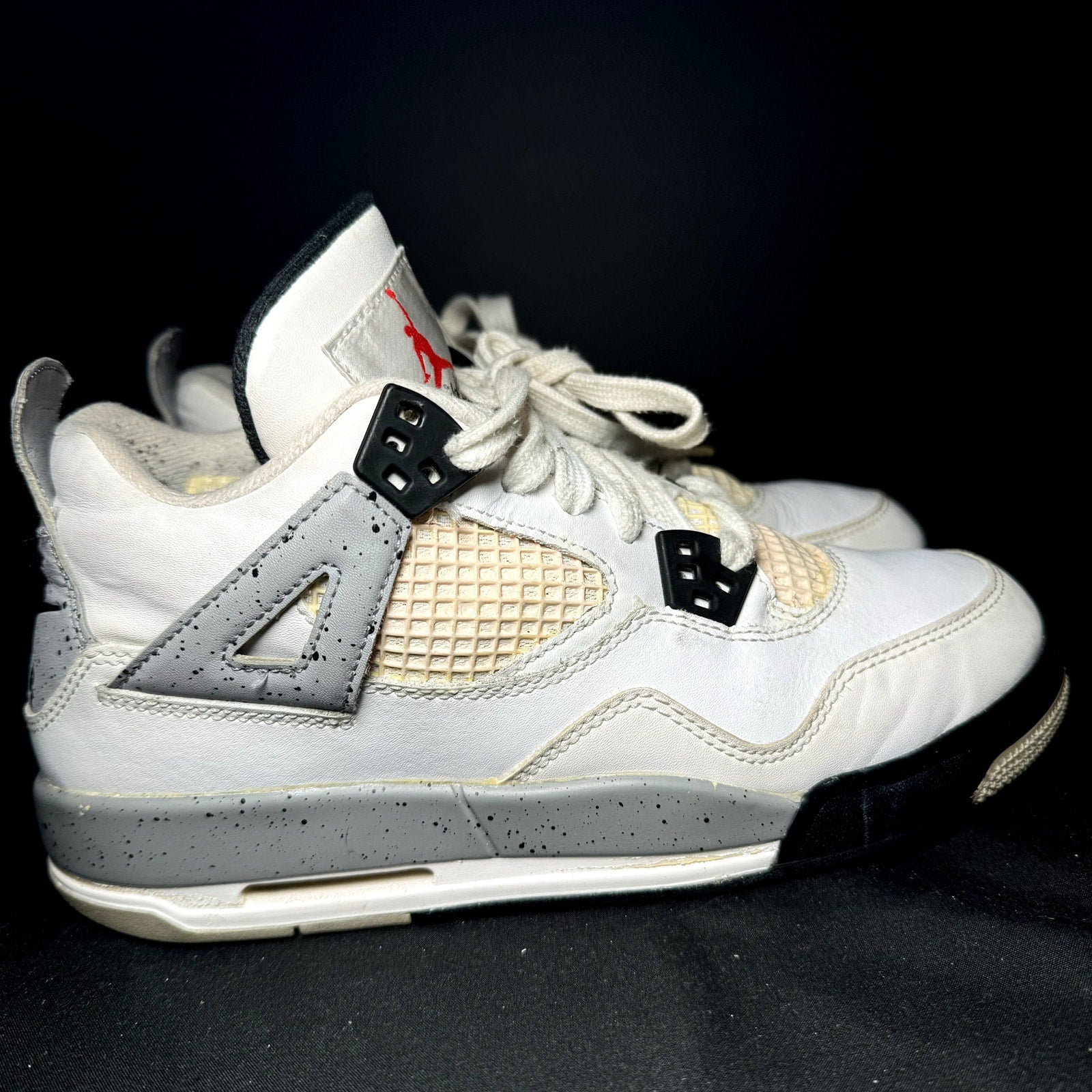 Air Jordan 4 Retro OG BG White Cement 2016 Kids Shoes - Size 5