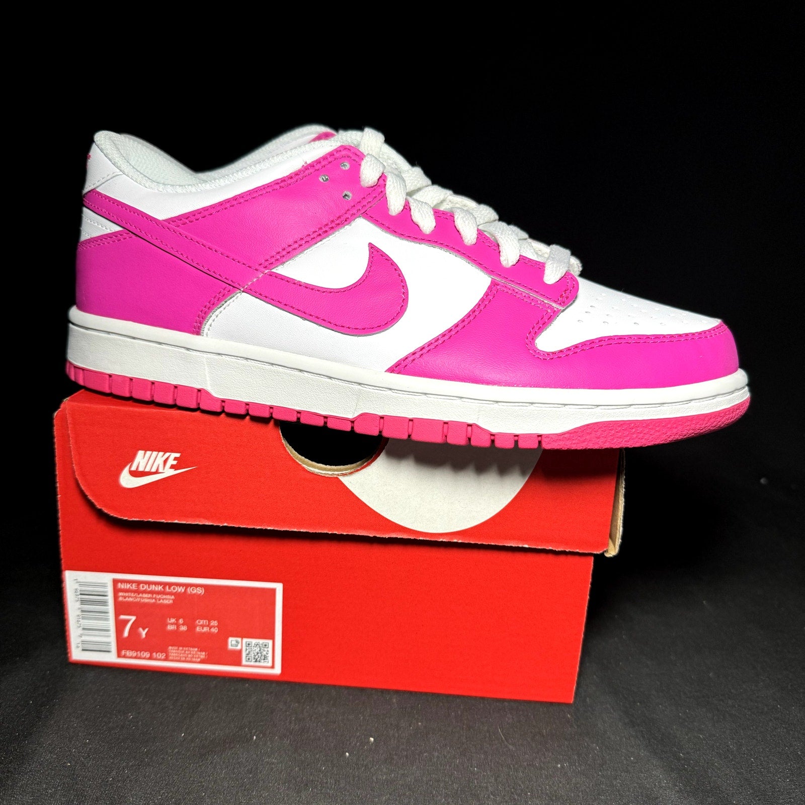 Nike Dunk Low GS laser Fuchsia 2023 Kids Shoes - Size 7