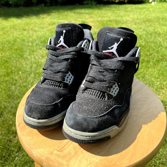 Air Jordan 4 Retro SE Black Canvas Men's Shoes - Size 8