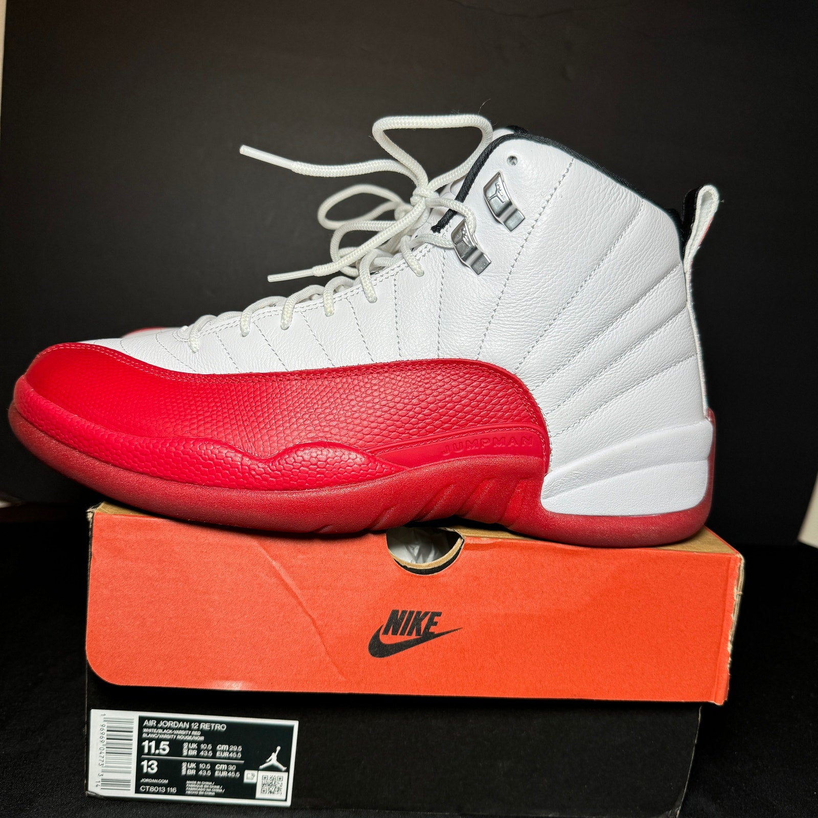 Air Jordan 12 Retro Cherry 2023 Men's Shoes - Size 11.5