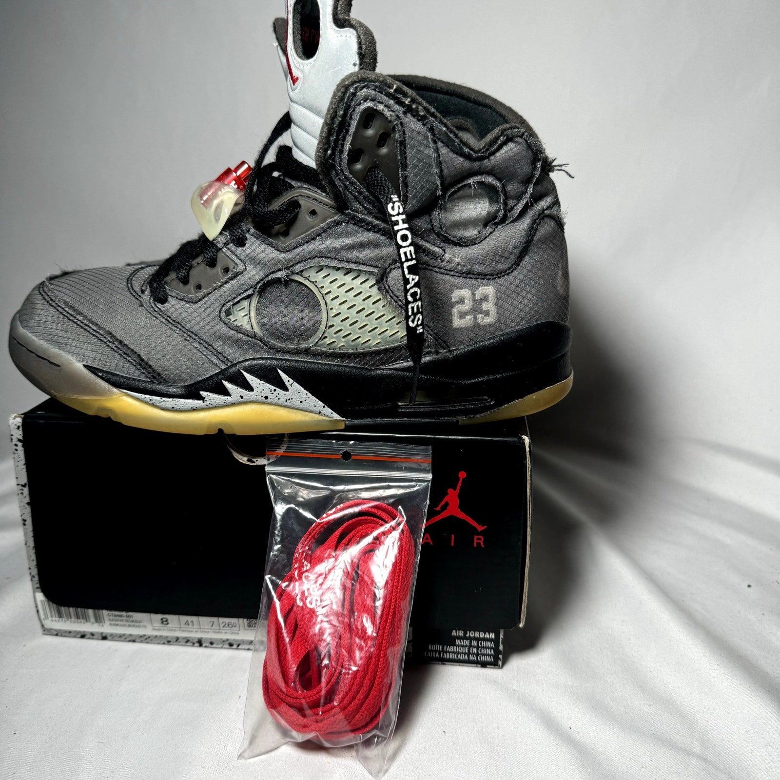 Off-White x Air Jordan 5 Retro SP Muslin Men's Shoes - Size 8