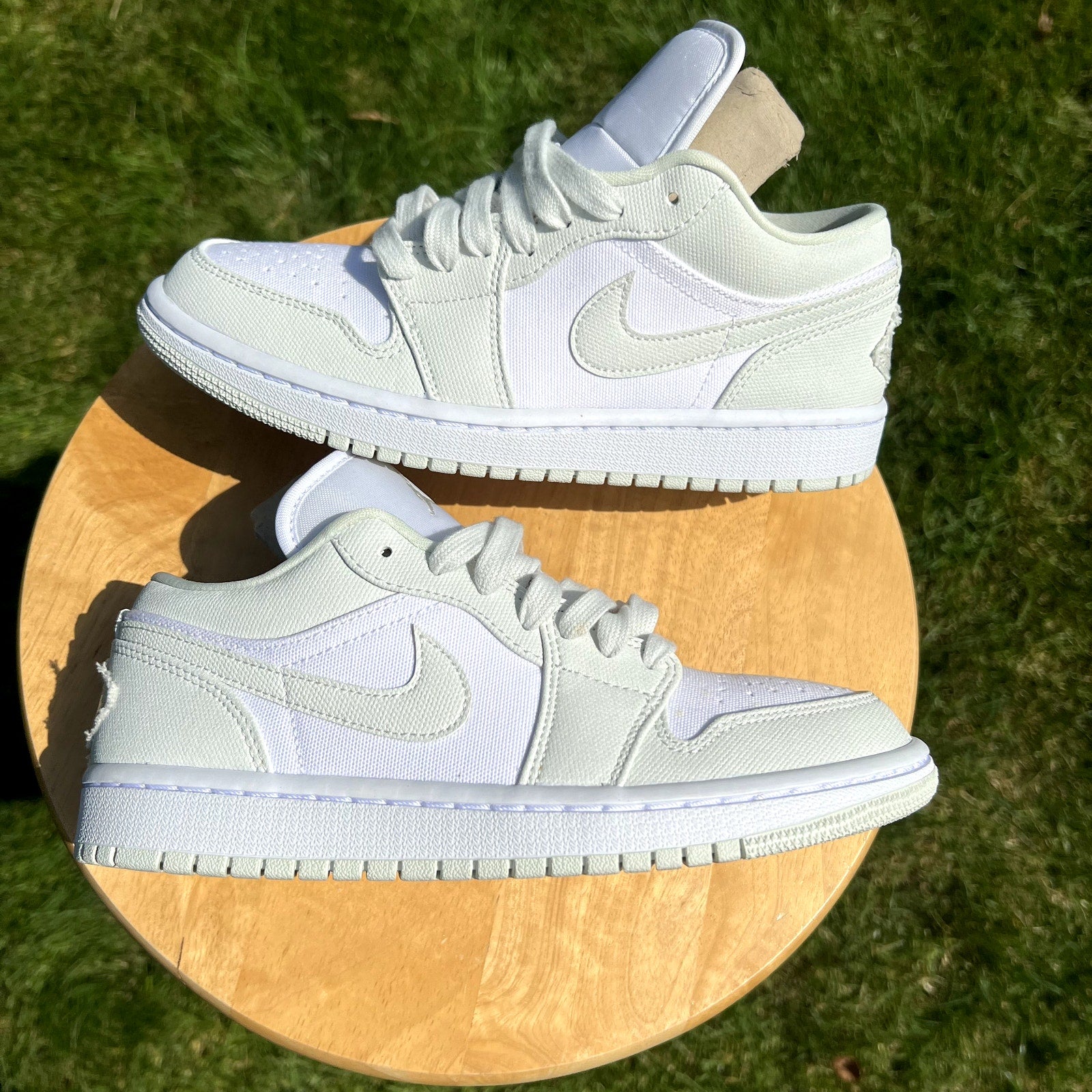 Wmns Air Jordan 1 Low Spruce Aura Women's Shoes - Size 7