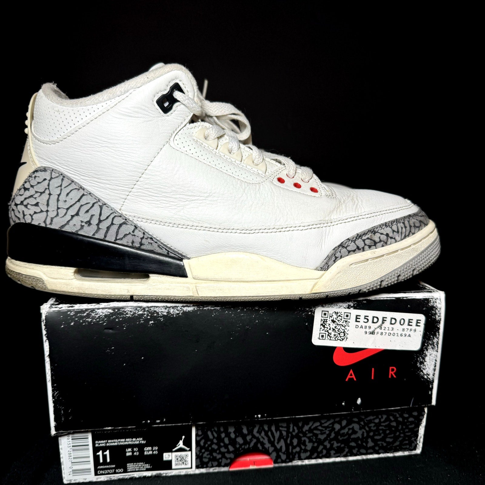 Air Jordan 3 Retro White Cement Reimagined Men's Shoes - Size 11