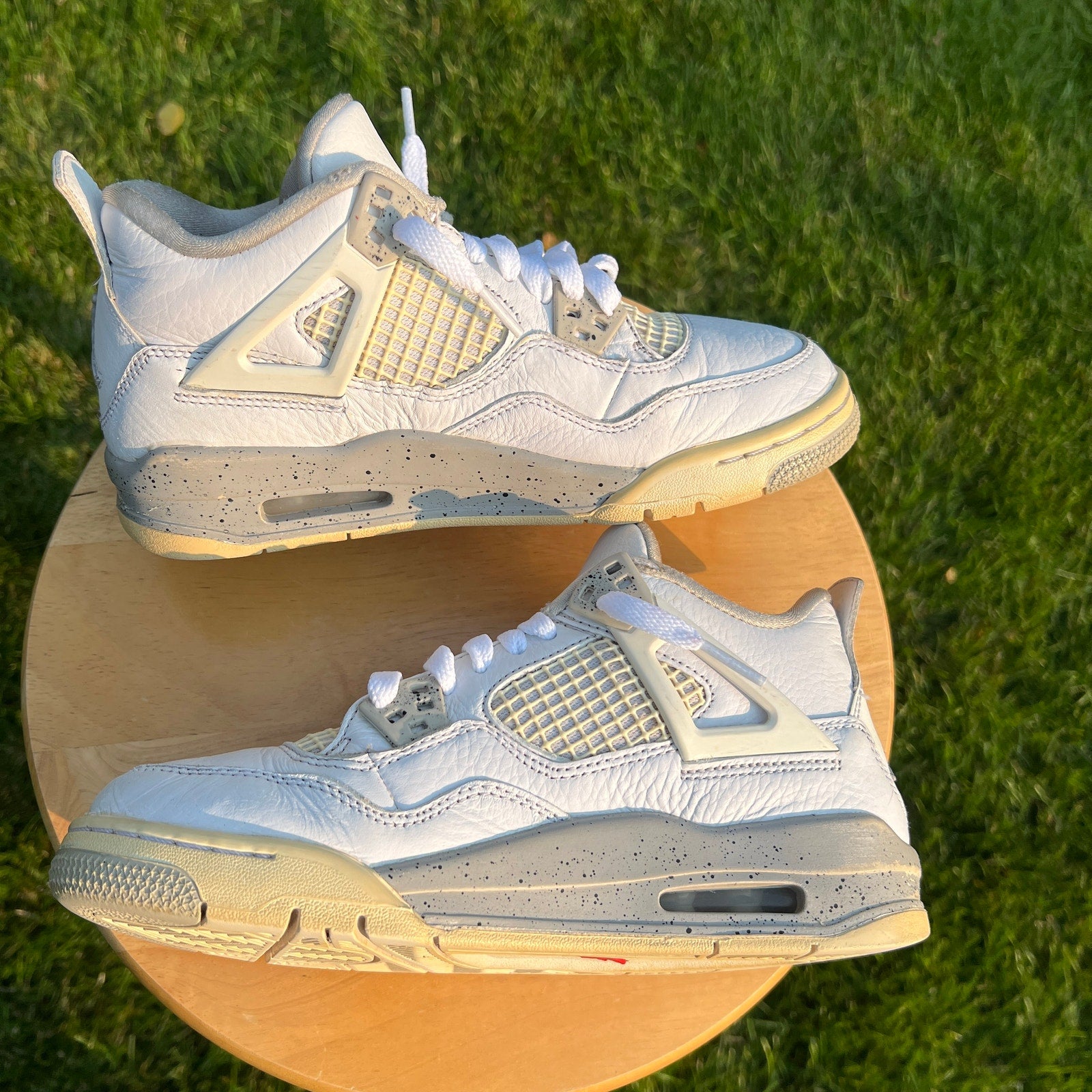 Air Jordan 4 Retro GS White Oreo Kids Shoes - Size 5