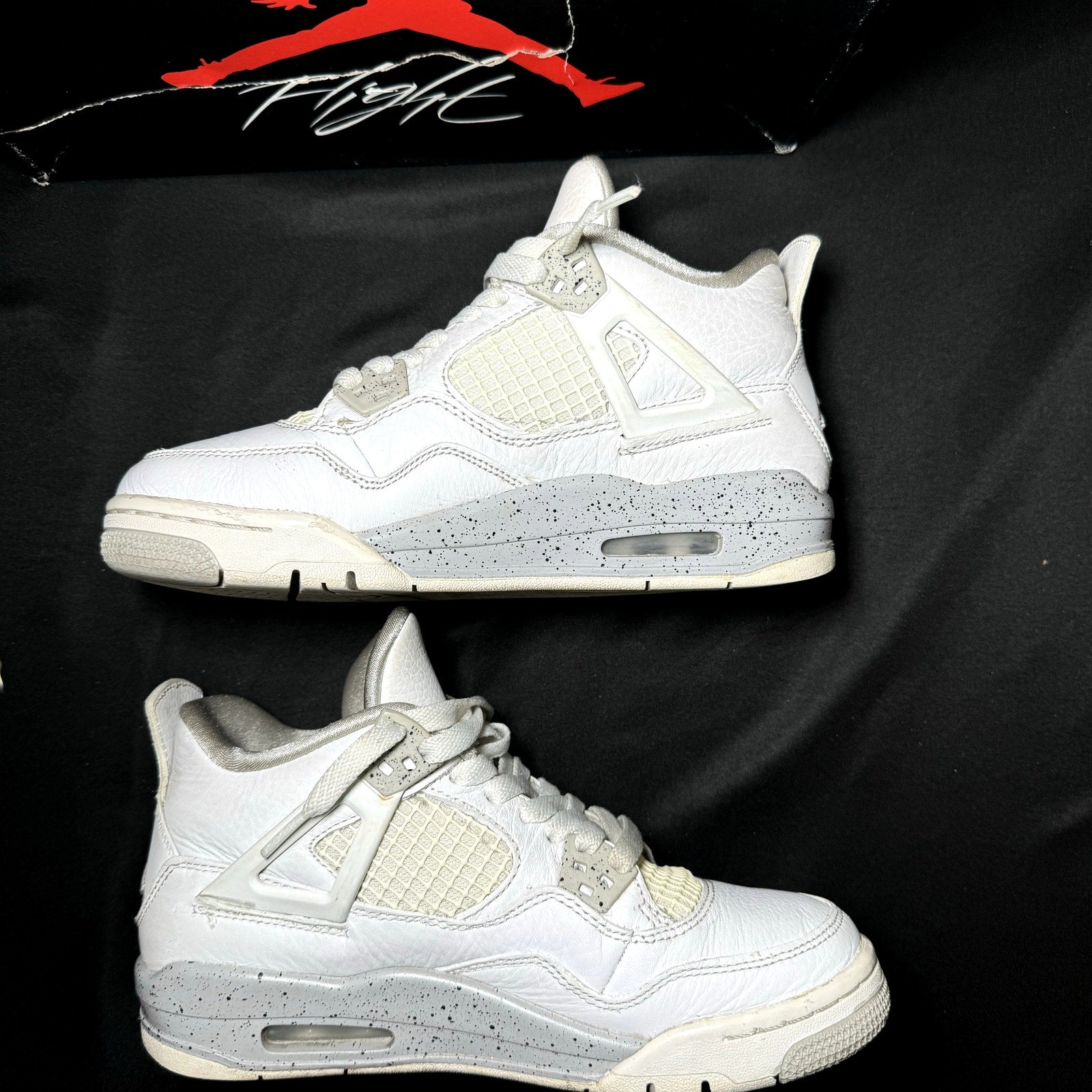 Air Jordan 4 Retro GS White Oreo Kids Shoes - Size 5