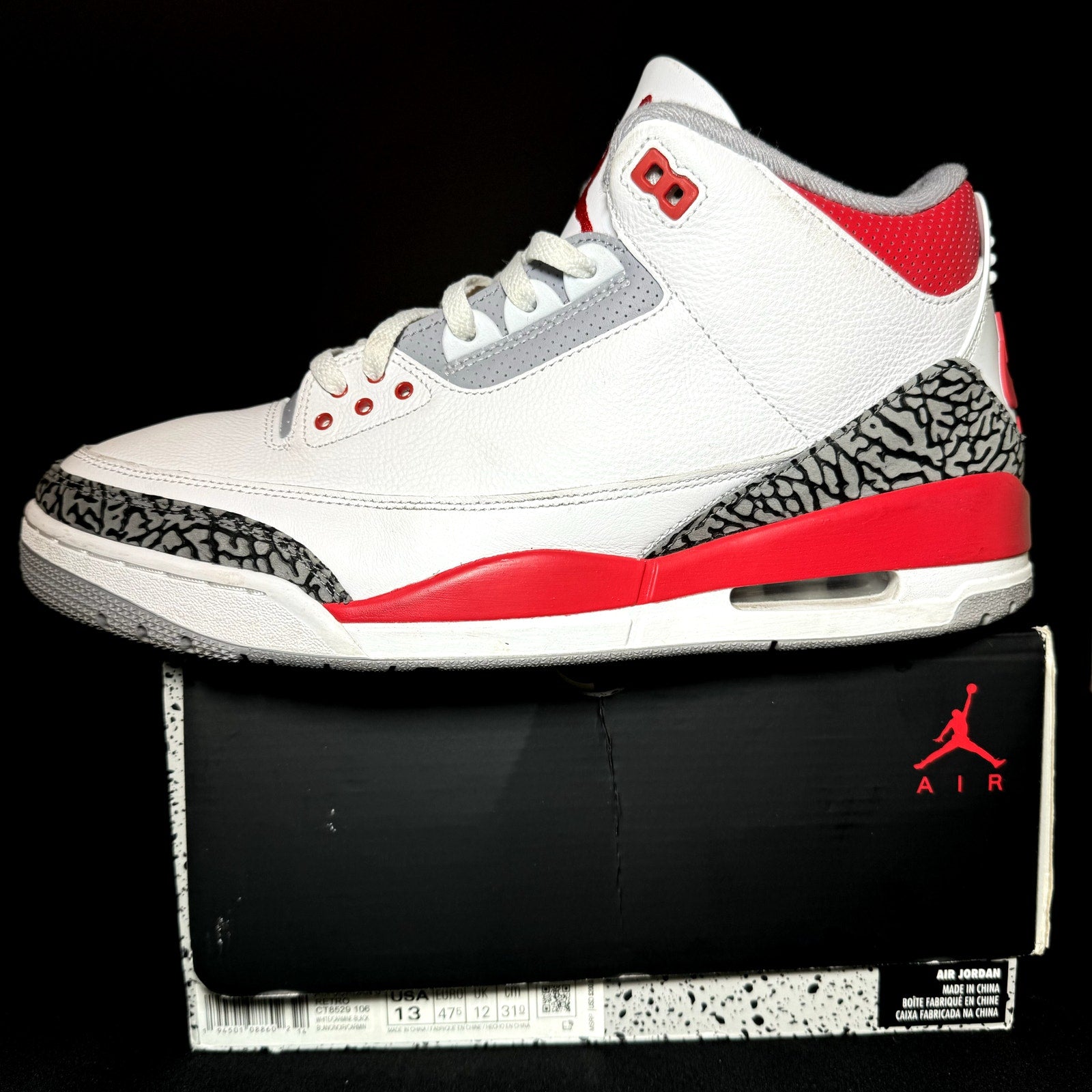 Air Jordan 3 Retro Fire Red 2022 Men's Shoes - Size 13