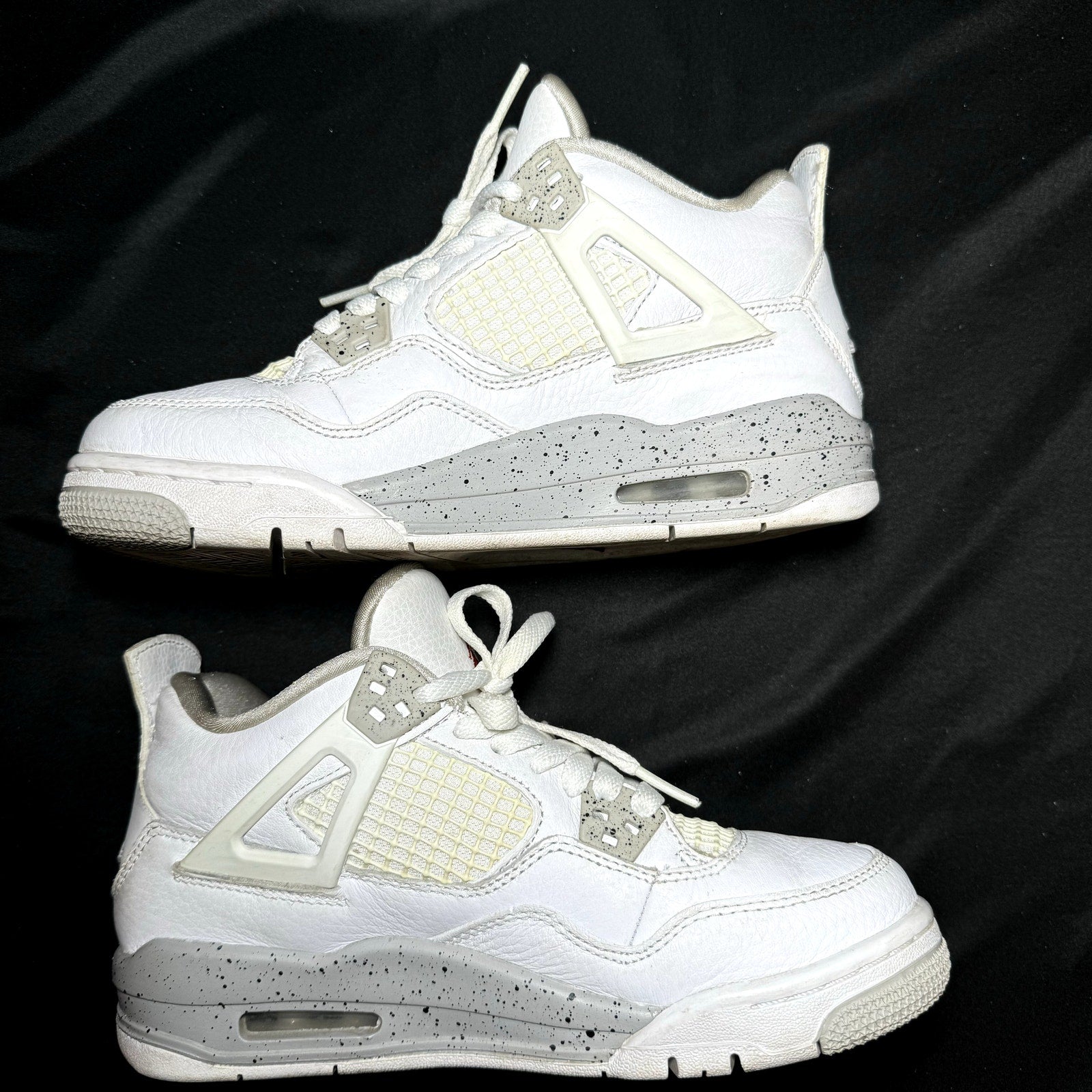 Air Jordan 4 Retro GS White Oreo Men's Shoes - Size 4.5