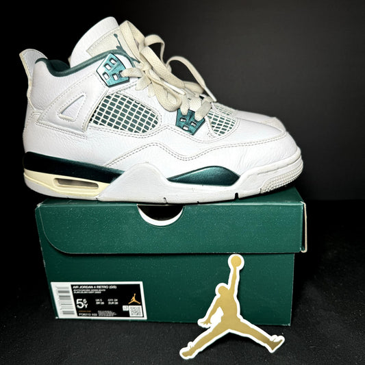 Air Jordan 4 Retro GS Oxidized Green Kids Shoes - Size 5.5