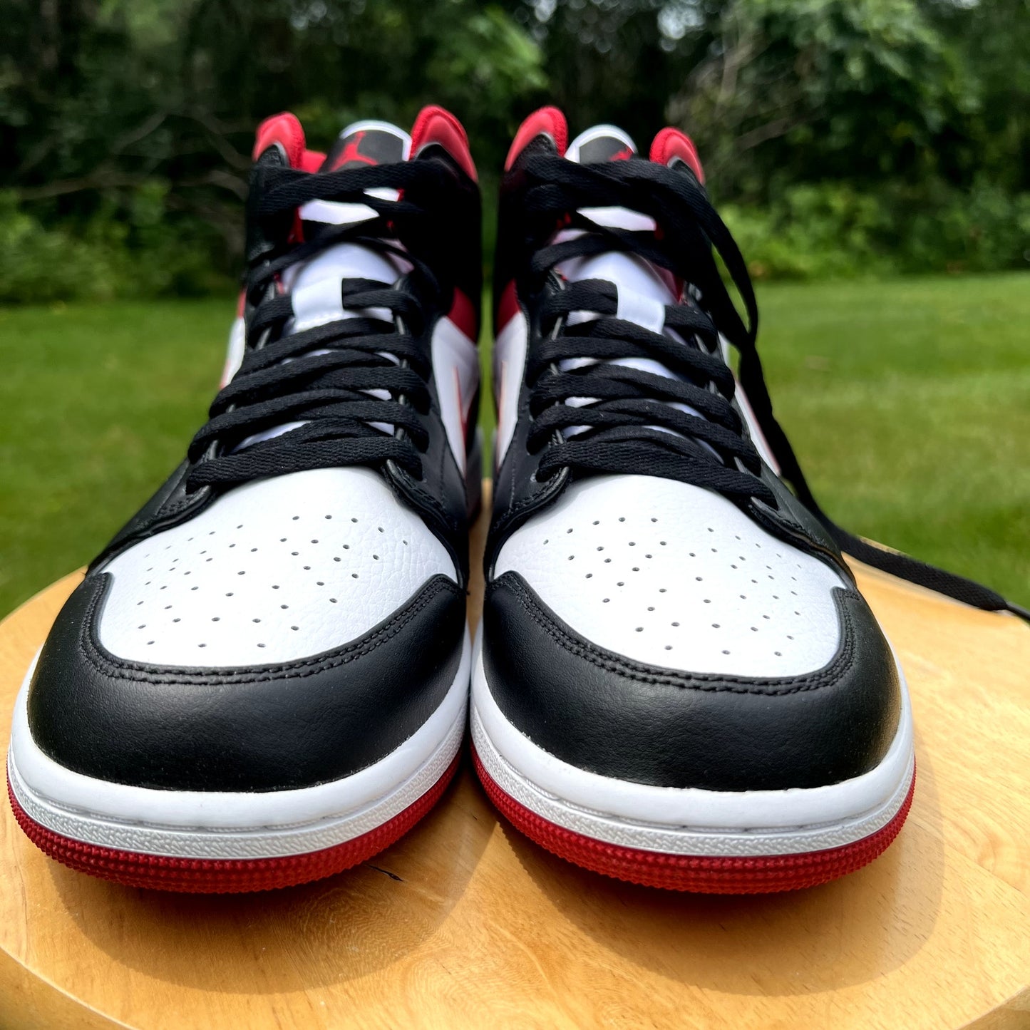 Air Jordan 1 Mid Black Gym Red Men's Shoes - Size 11