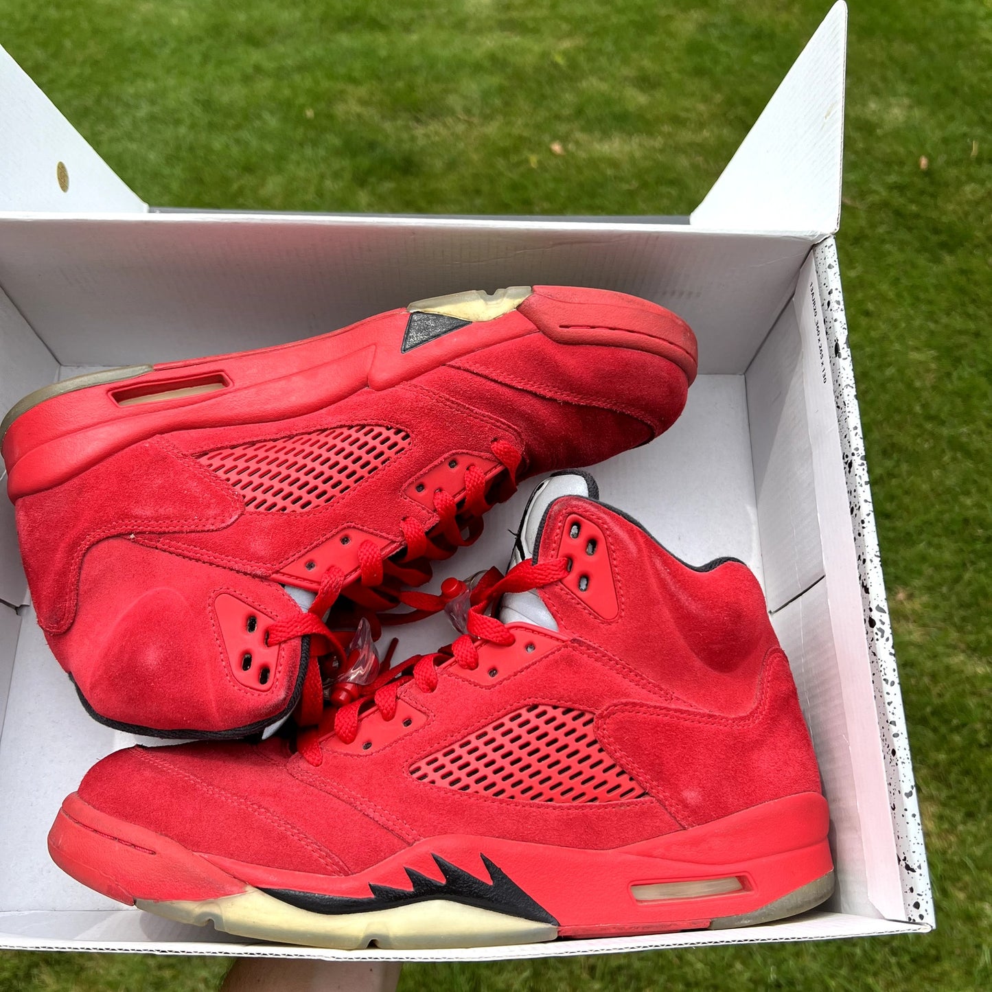 Air Jordan 5 Retro Red Suede Men's Shoes - Size 11