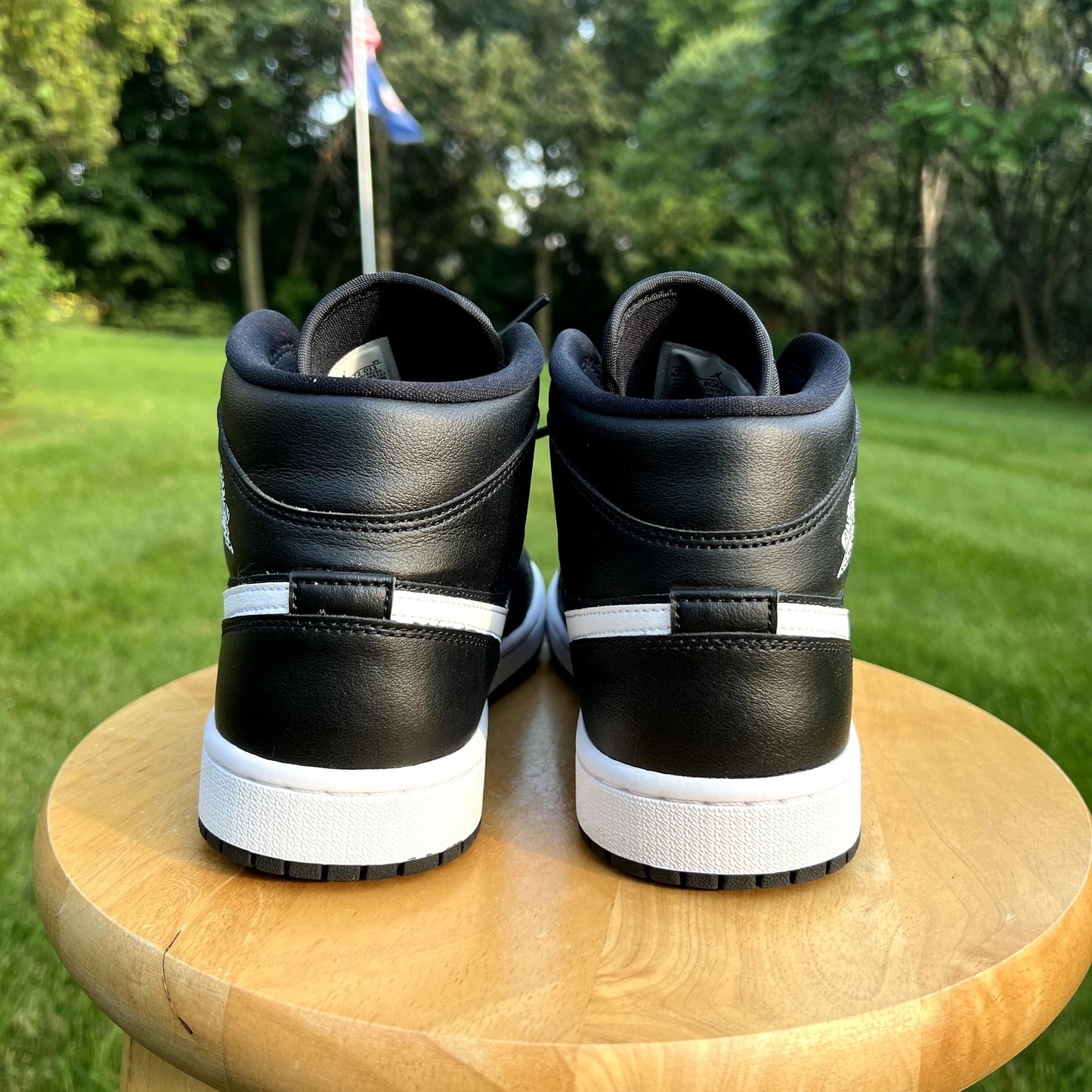 Wmns Air Jordan 1 Mid Black White Women's Shoes - Size 9