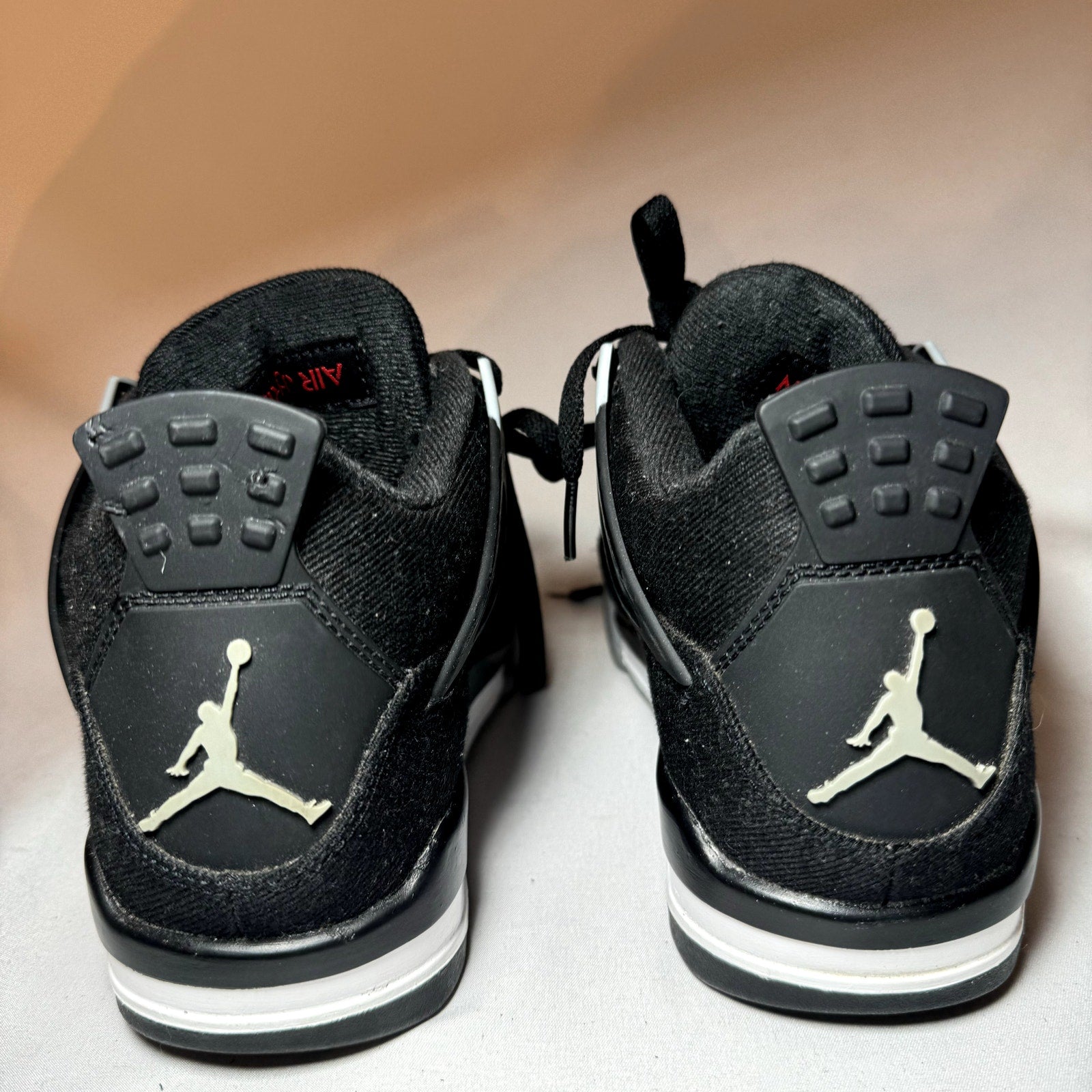 Air Jordan 4 Retro SE Black Canvas Kids Shoes - Size 4.5