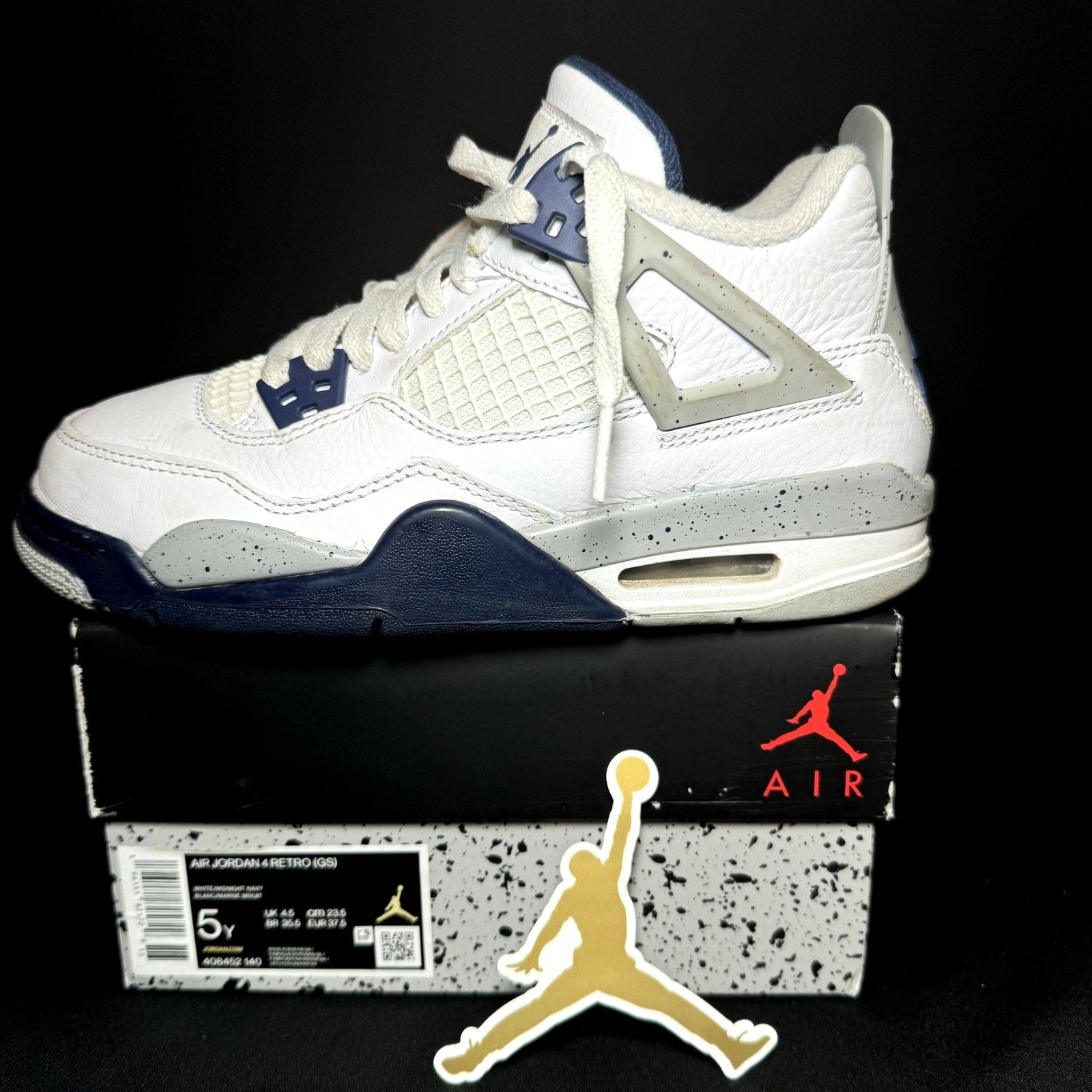 Air Jordan 4 Retro GS Midnight Navy Men's Shoes - Size 5