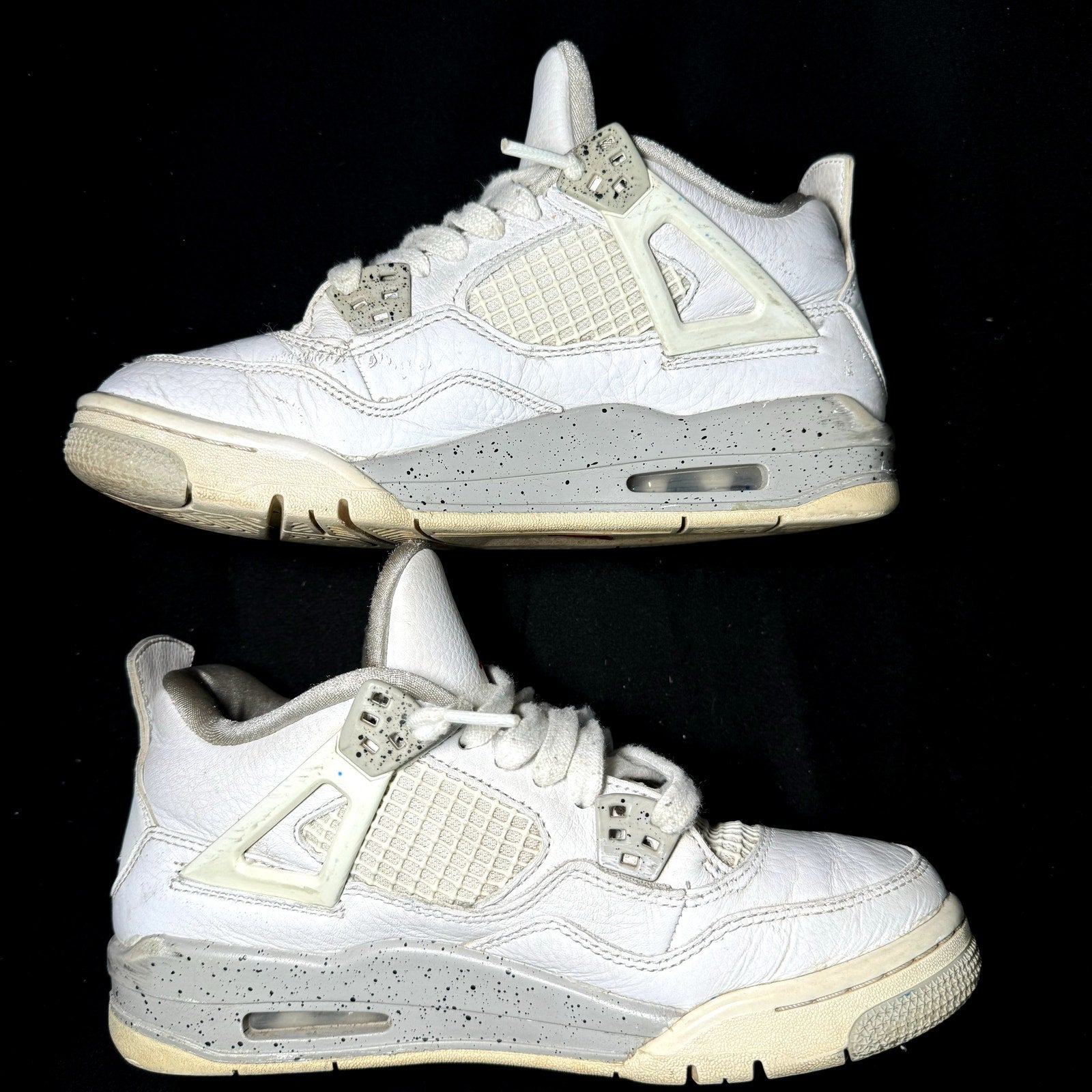 Air Jordan 4 Retro GS White Oreo Kids Shoes - Size 5.5