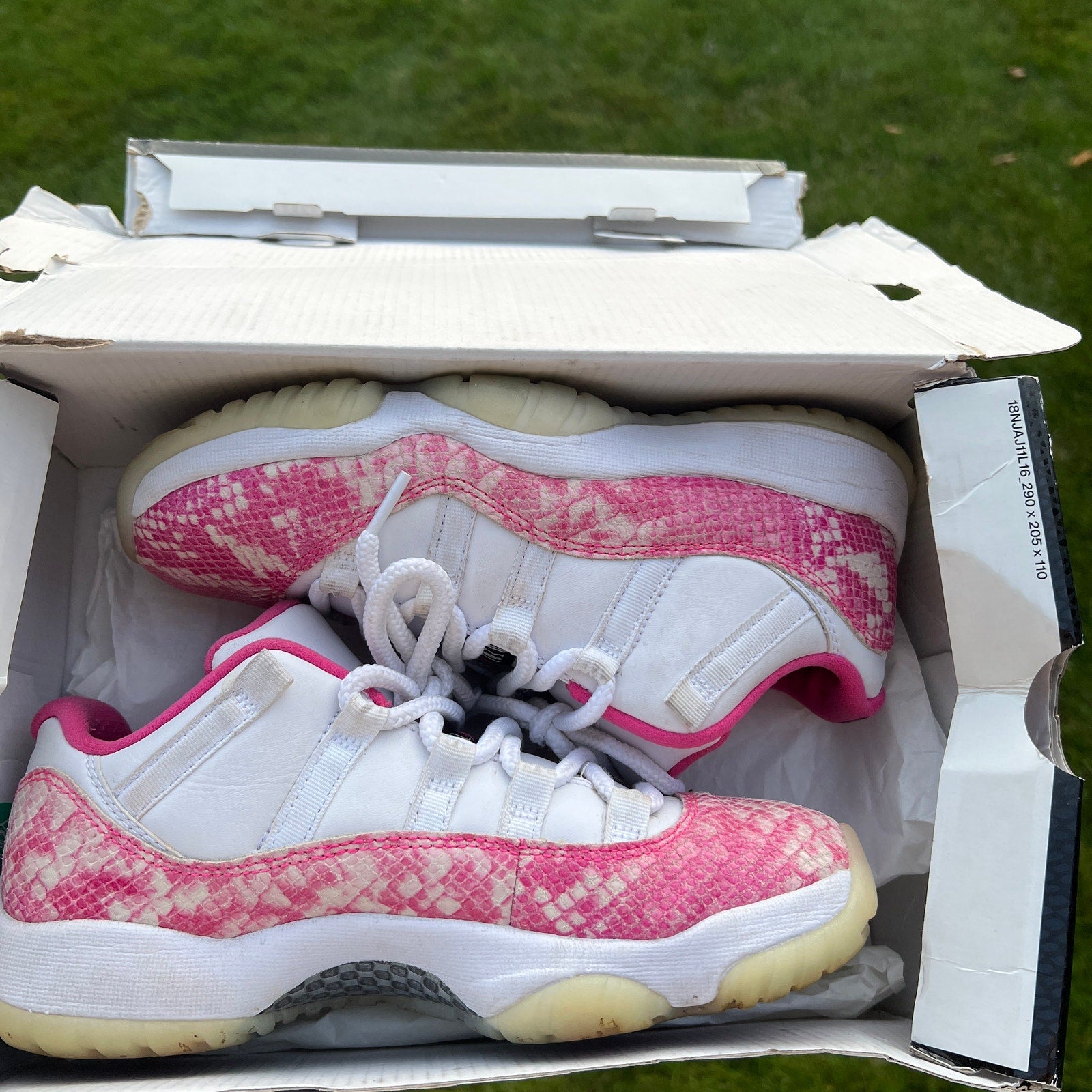 Air Jordan 11 Retro Low Pink Snakeskin Women's Shoes - Size 7