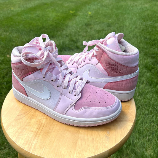 Wmns Air Jordan 1 Mid Digital Pink Women's Shoes - Size 8.5