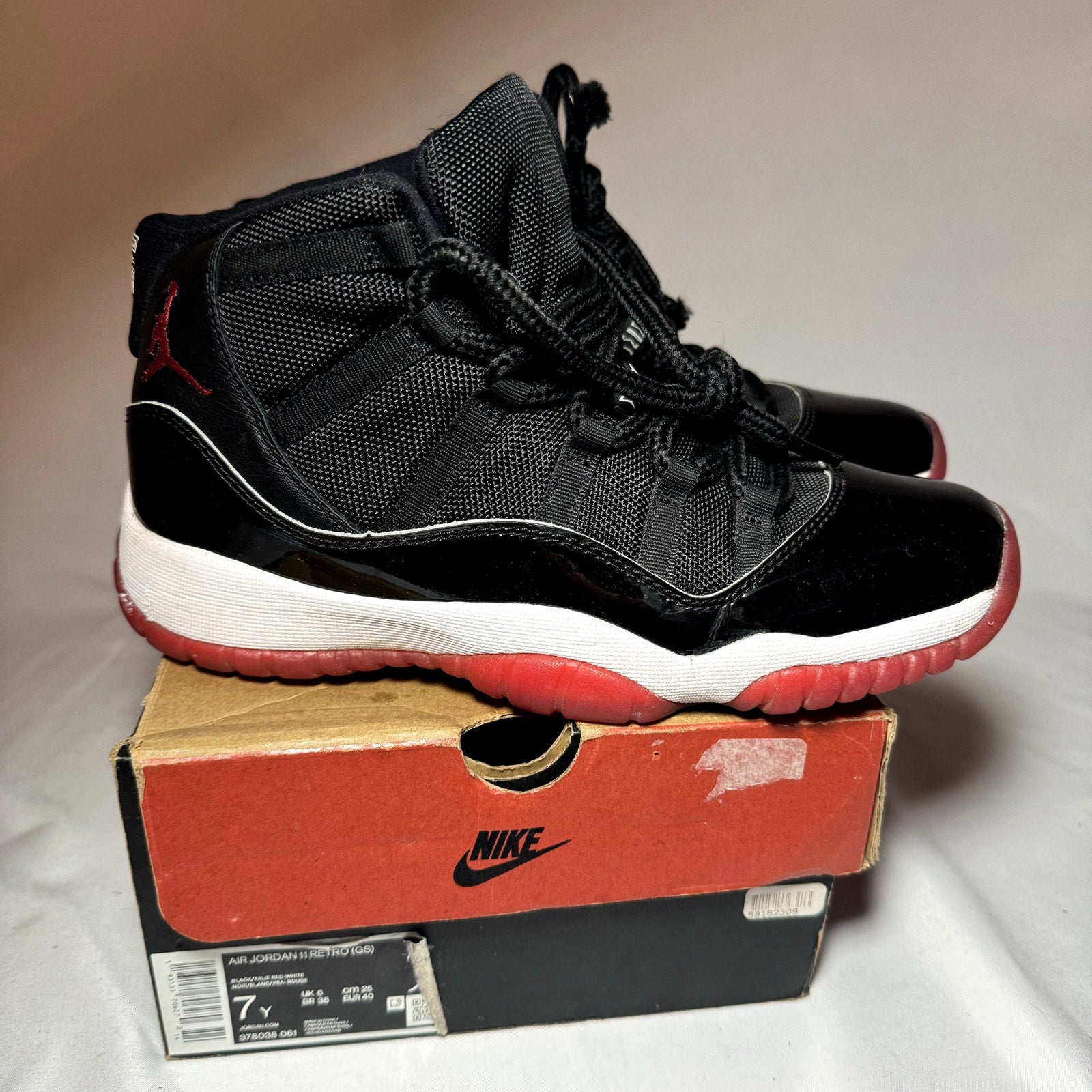 Air Jordan 11 Retro GS Bred 2019 Kids Shoes - Size 7