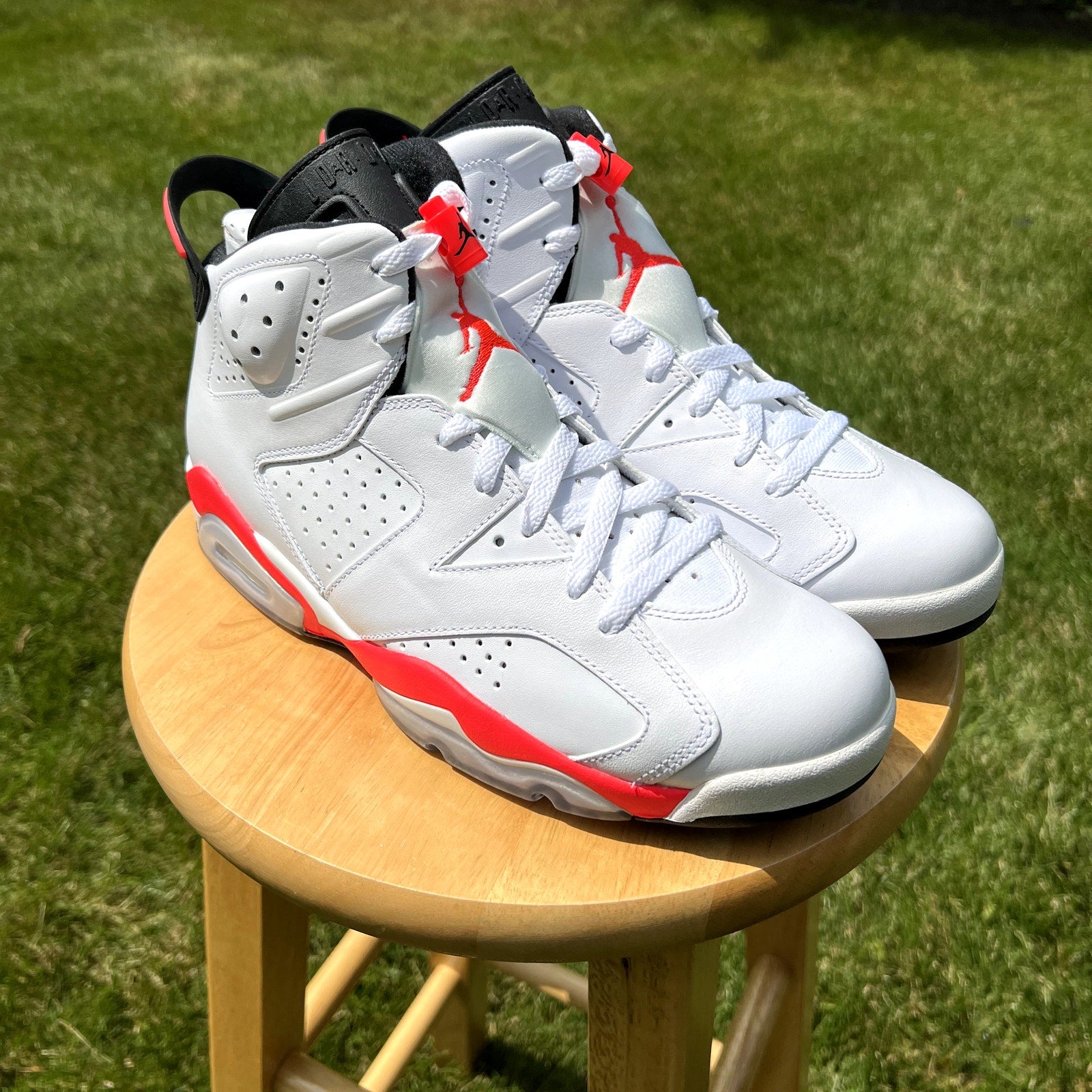 Air Jordan 6 Retro White Infrared 2014 Men's Shoes - Size 9.5