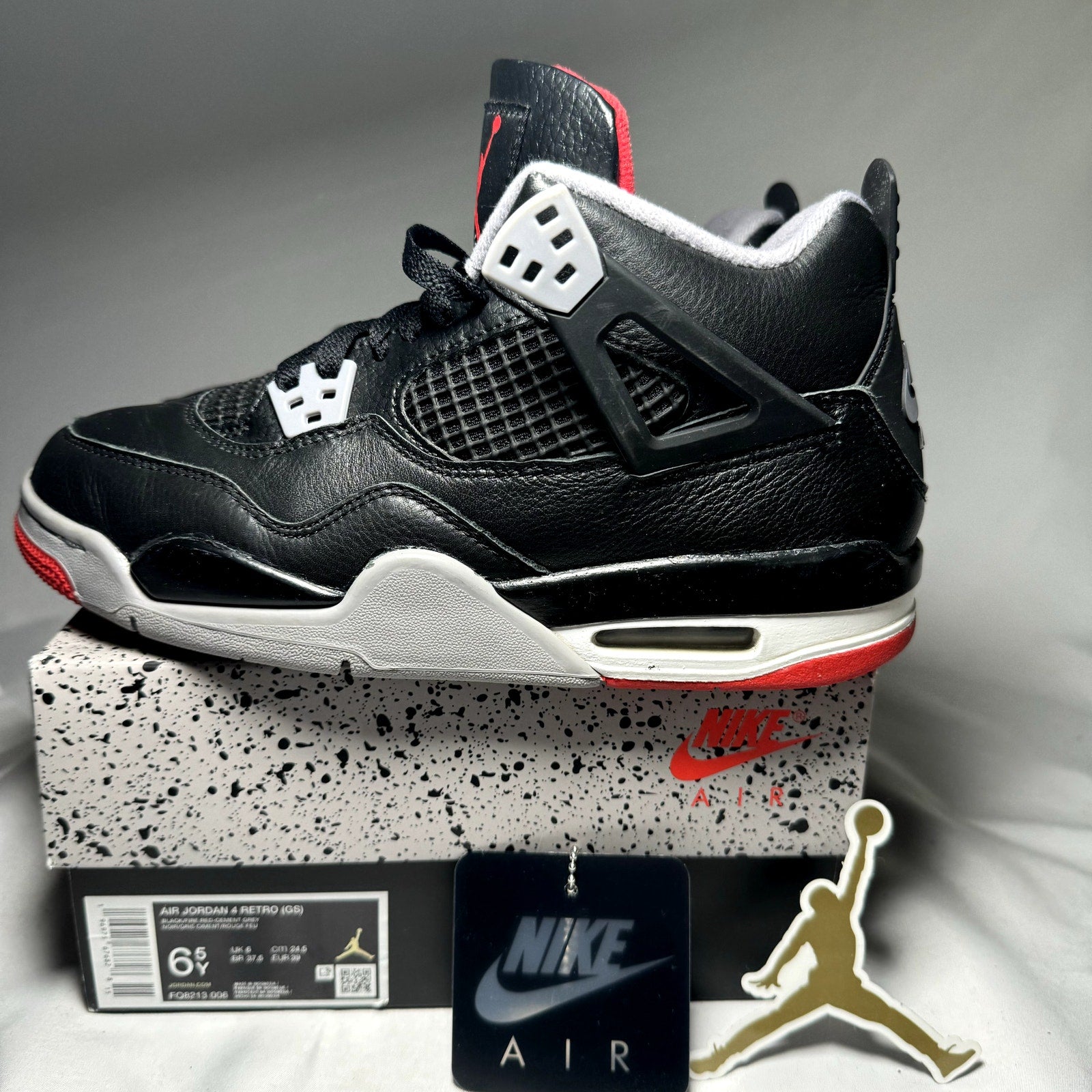 Air Jordan 4 Retro GS Bred Reimagined Kids Shoes - Size 6.5