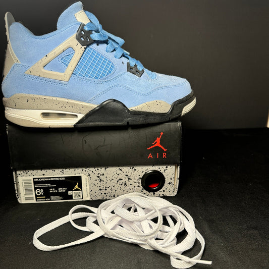 Air Jordan 4 Retro GS University Blue Men's Shoes - Size 6.5