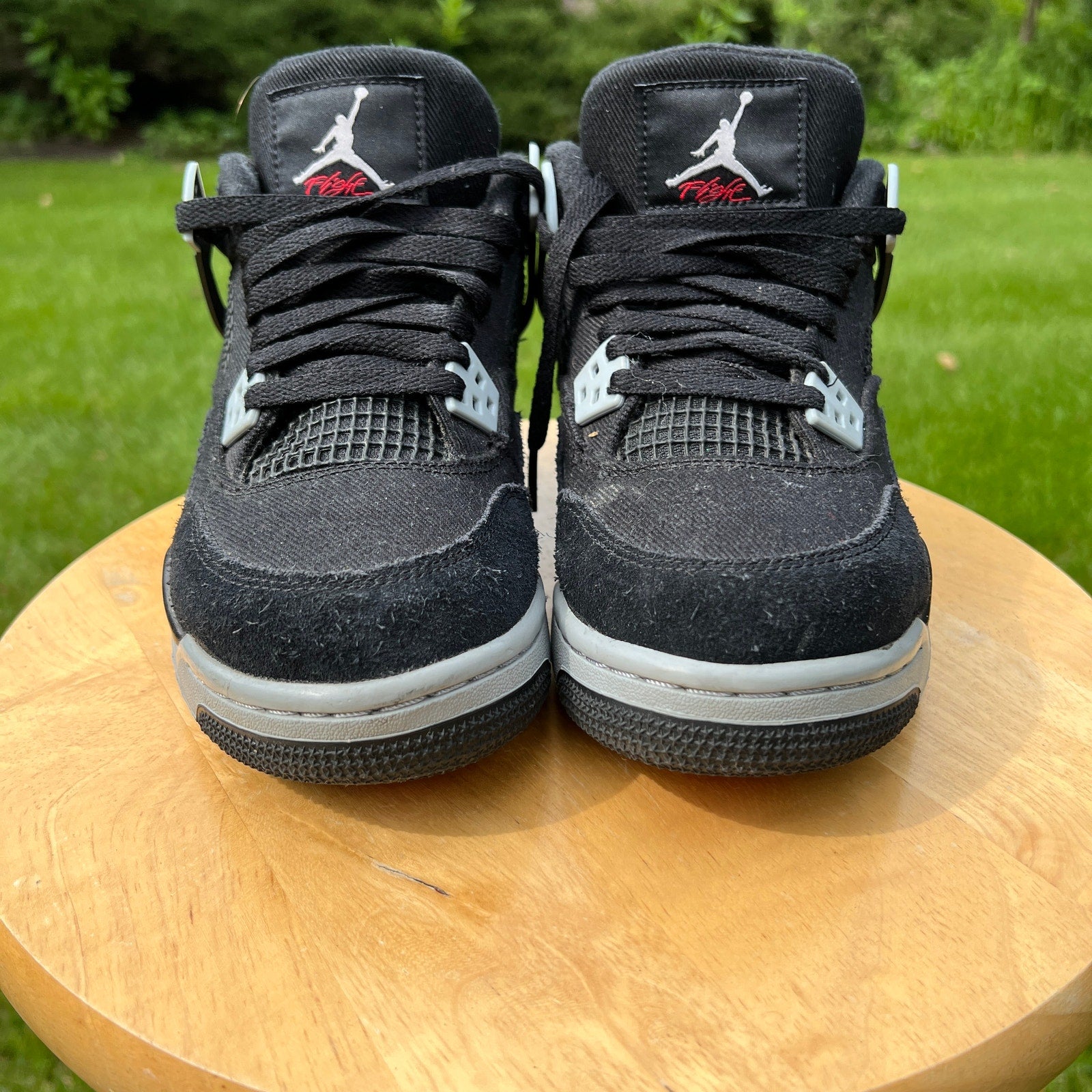 Air Jordan 4 Retro SE GS Black Canvas Kids Shoes - Size 7