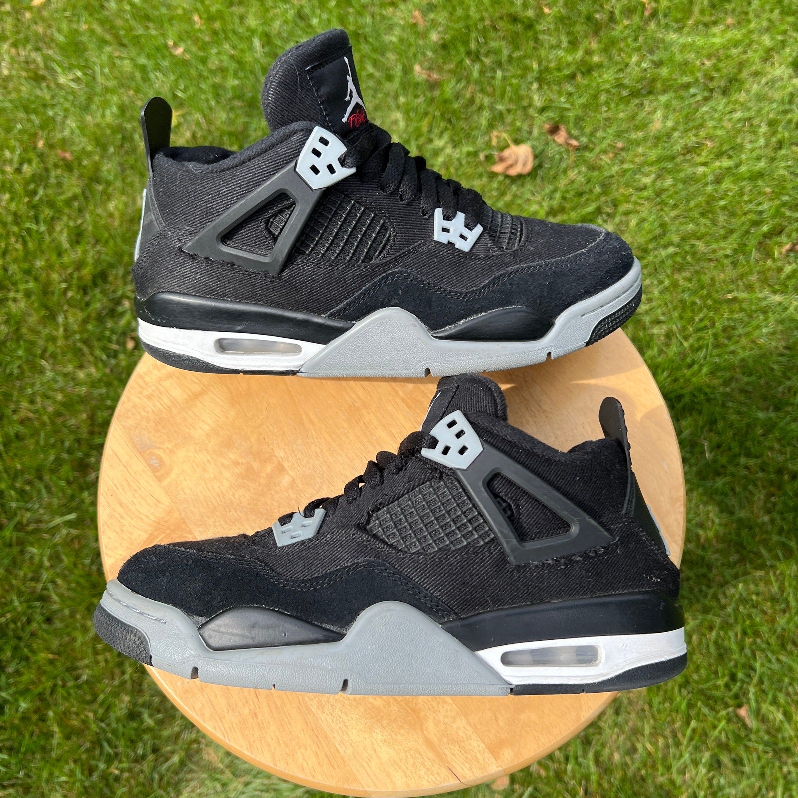 Air Jordan 4 Retro SE GS Black Canvas Kids Shoes - Size 7